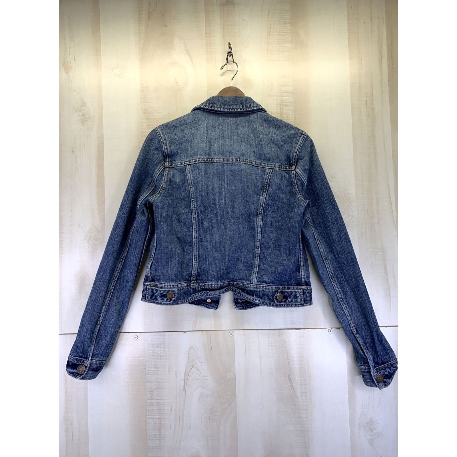 Vintage VINTAGE American Eagle Jacket Womens Teens Medium Distressed Denim Blue 9108 - denim jacket for teens, American Eagle, casual, girls? Size M / US 6-8 / IT 42-44 - 6 Thumbnail