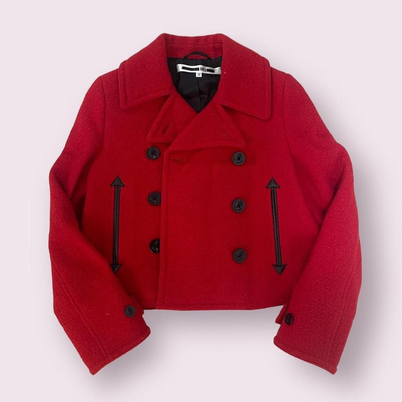 Alexander McQueen Alexander McQueen MCQ Red wool pea coat Size M / US 6-8 / IT 42-44 - 1 Thumbnail
