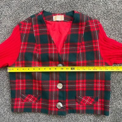 Pendleton Pendleton Women’s M/L Red Plaid Tartan Virgin Wool Button Cr Size L / US 10 / IT 46 - 6 Thumbnail