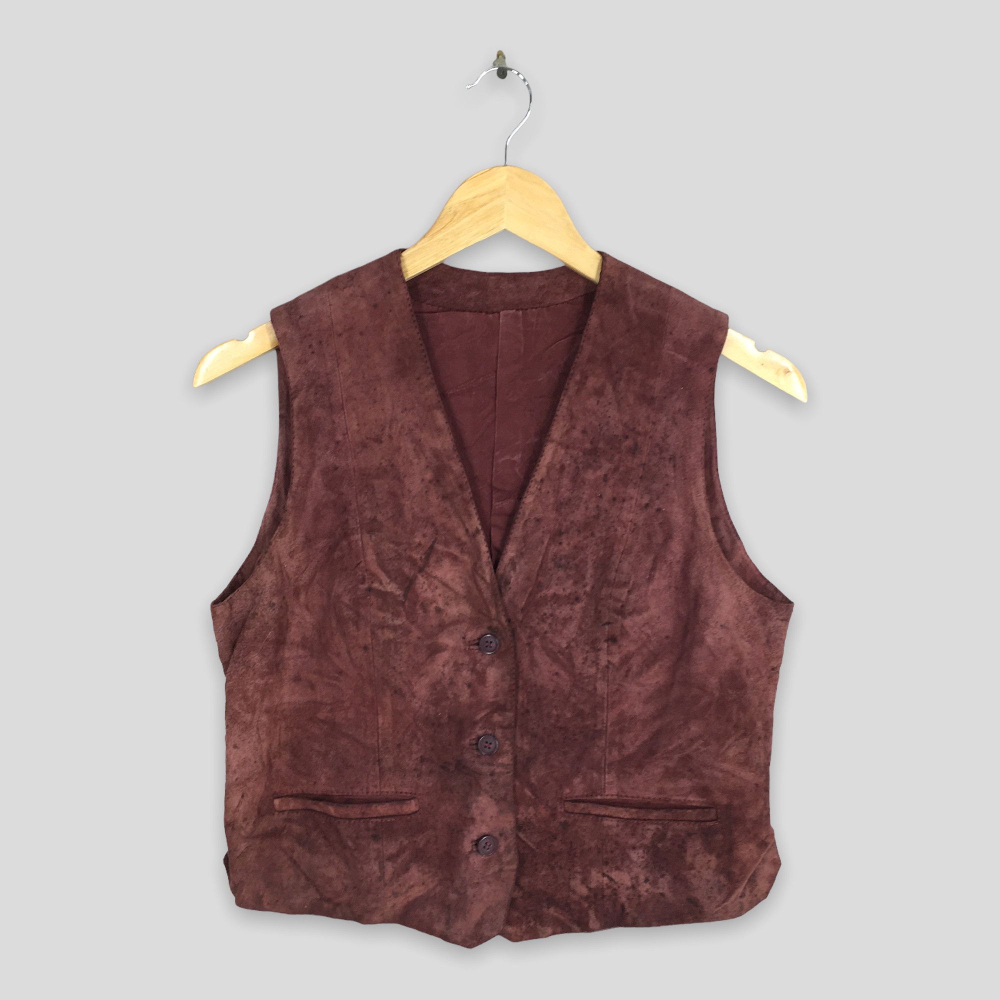 Vintage Nazareno Gabrielli Velvet Vest Jacket Burgundy M