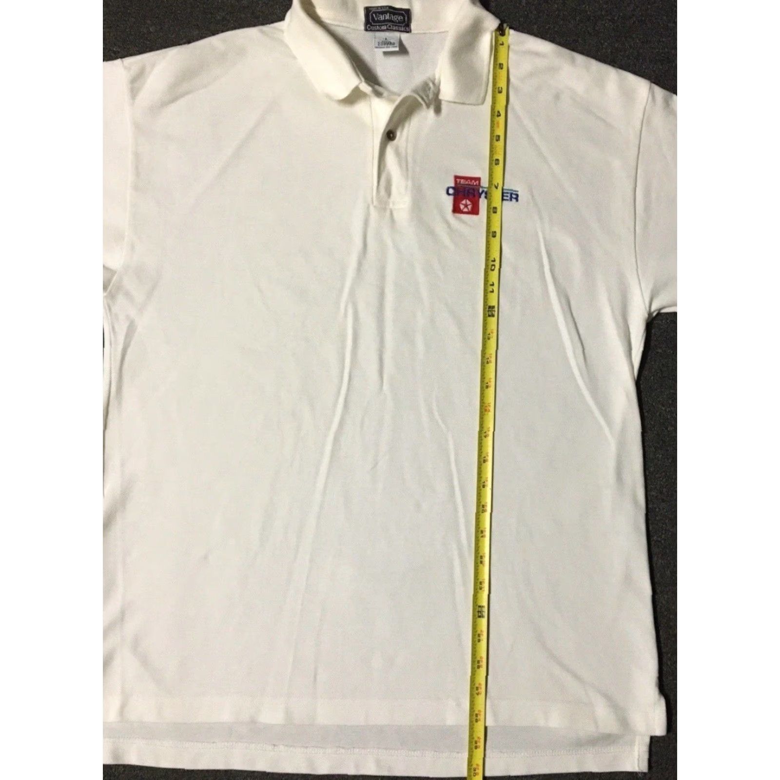 Vintage VINTAGE Chrysler Team Polo Shirt L White 90s 80s NASCAR Grunge Cars Motorcycle USA Mens Shirt Size US L / EU 52-54 / 3 - 6 Thumbnail