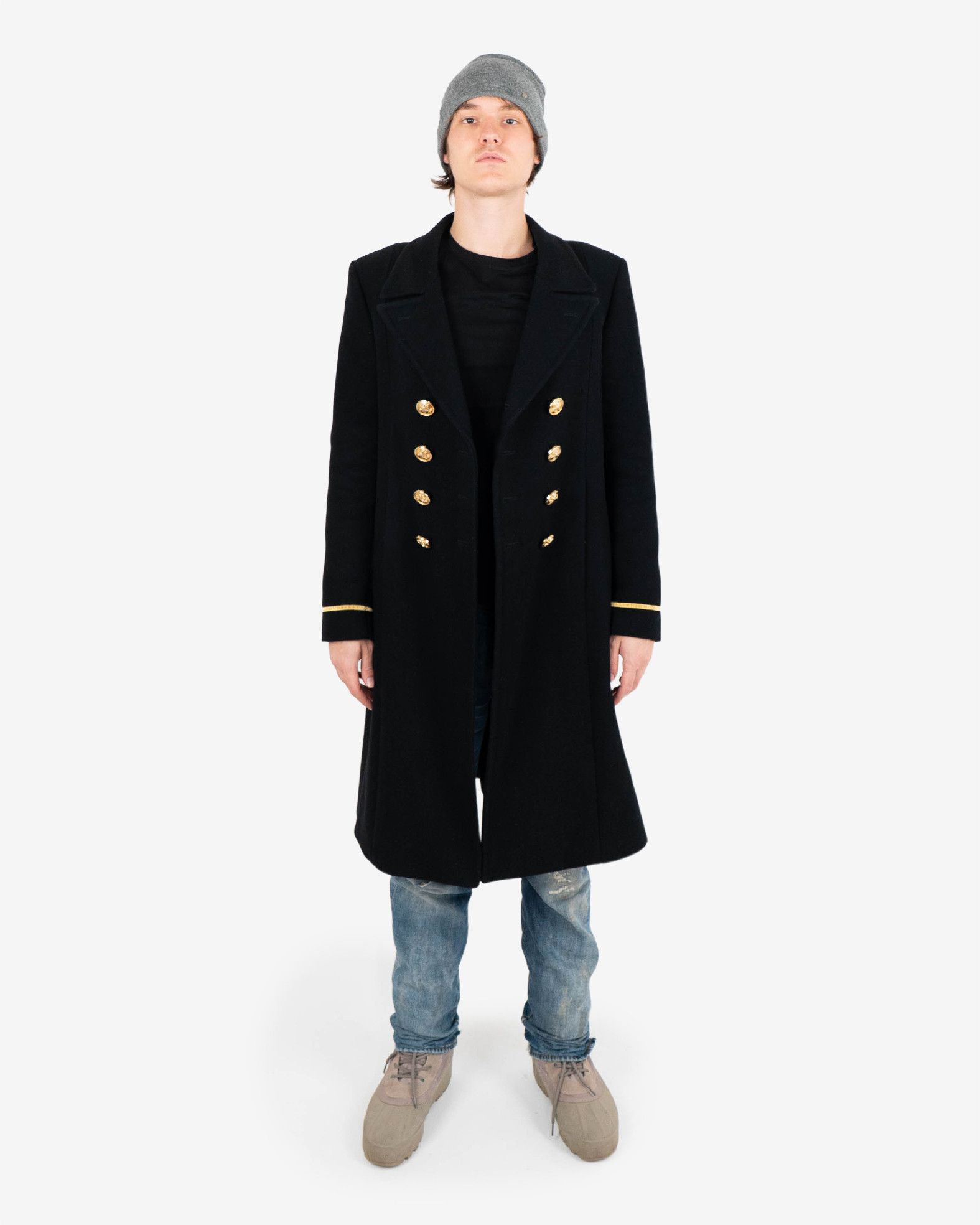Saint Laurent Paris Palladium Officier Coat Men's (FW16) Size US L / EU 52-54 / 3 - 3 Thumbnail