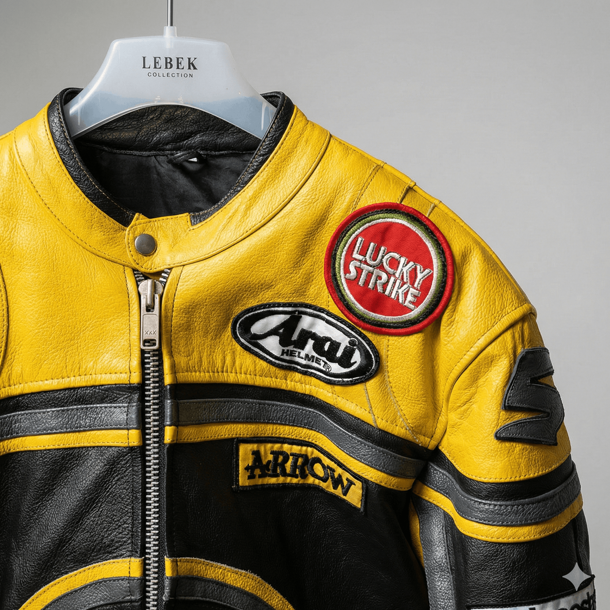 Other 🔥 VINTAGE Lucky Strike Racing Leather Moto Jacket Y2K Biker Size L / US 10 / IT 46 - 3 Thumbnail