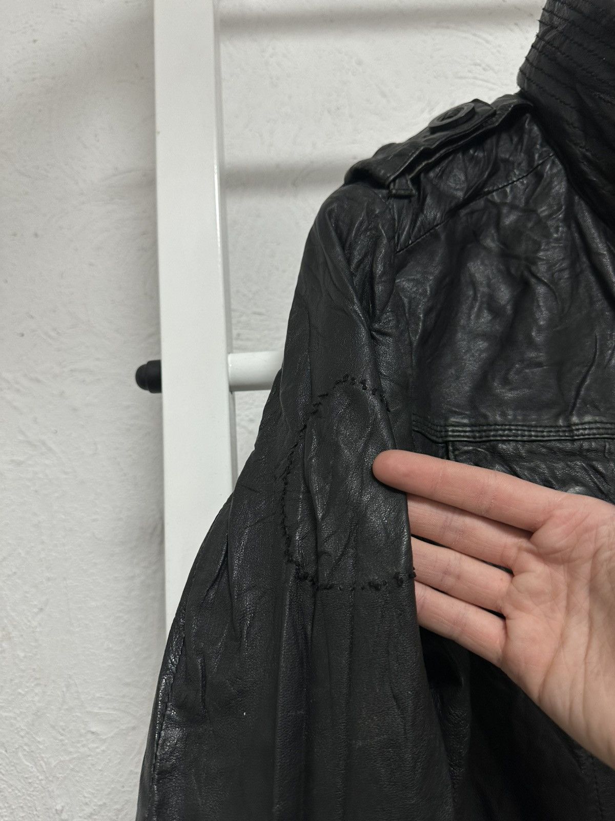 Japanese Brand × Superdry Superdry Avant-Garde Leather Jacket M Size Diesel Style Size US M / EU 48-50 / 2 - 7 Thumbnail