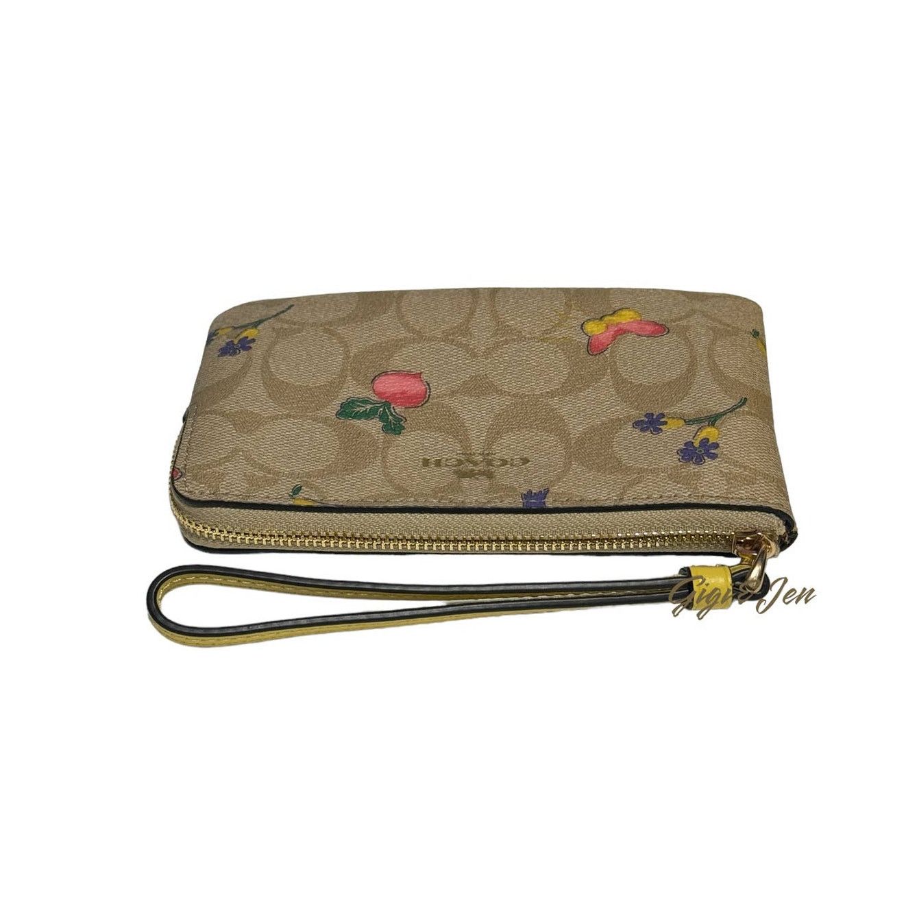 Coach Coach Corner Zip Wristlet Signature Canvas W/ Dreamy Veggie Size ONE SIZE - 6 Thumbnail