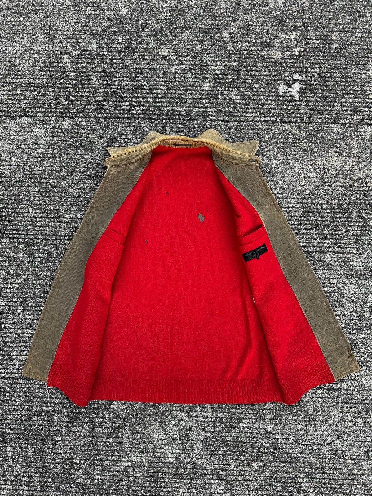 Comme des Garcons Homme Comme des Garcons AW97 Red Knit Lined Field Jacket Size US M / EU 48-50 / 2 - 12 Thumbnail