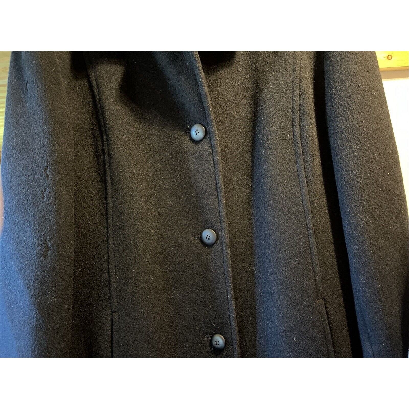 Pendleton Pendleton Vintage Womens Sz 10 Virgin Wool Black Trench Coat Size L / US 10 / IT 46 - 5 Thumbnail