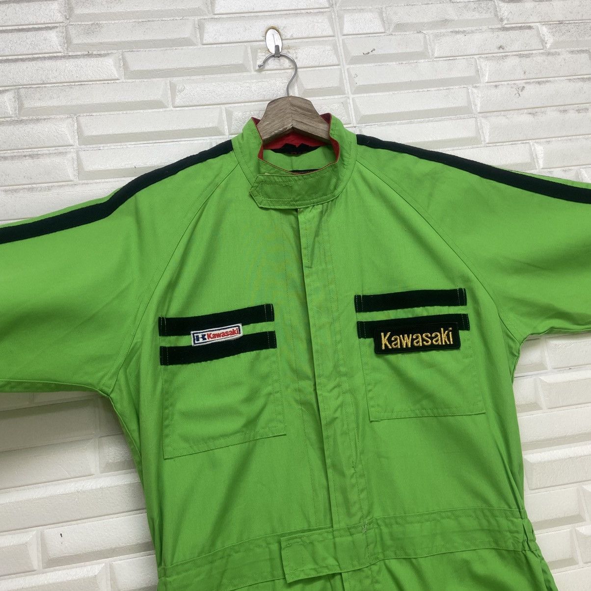 Japanese Brand Vintage Japanese Brand Kawasaki Racing Coveralls Overalls Size US 30 / EU 46 - 9 Thumbnail