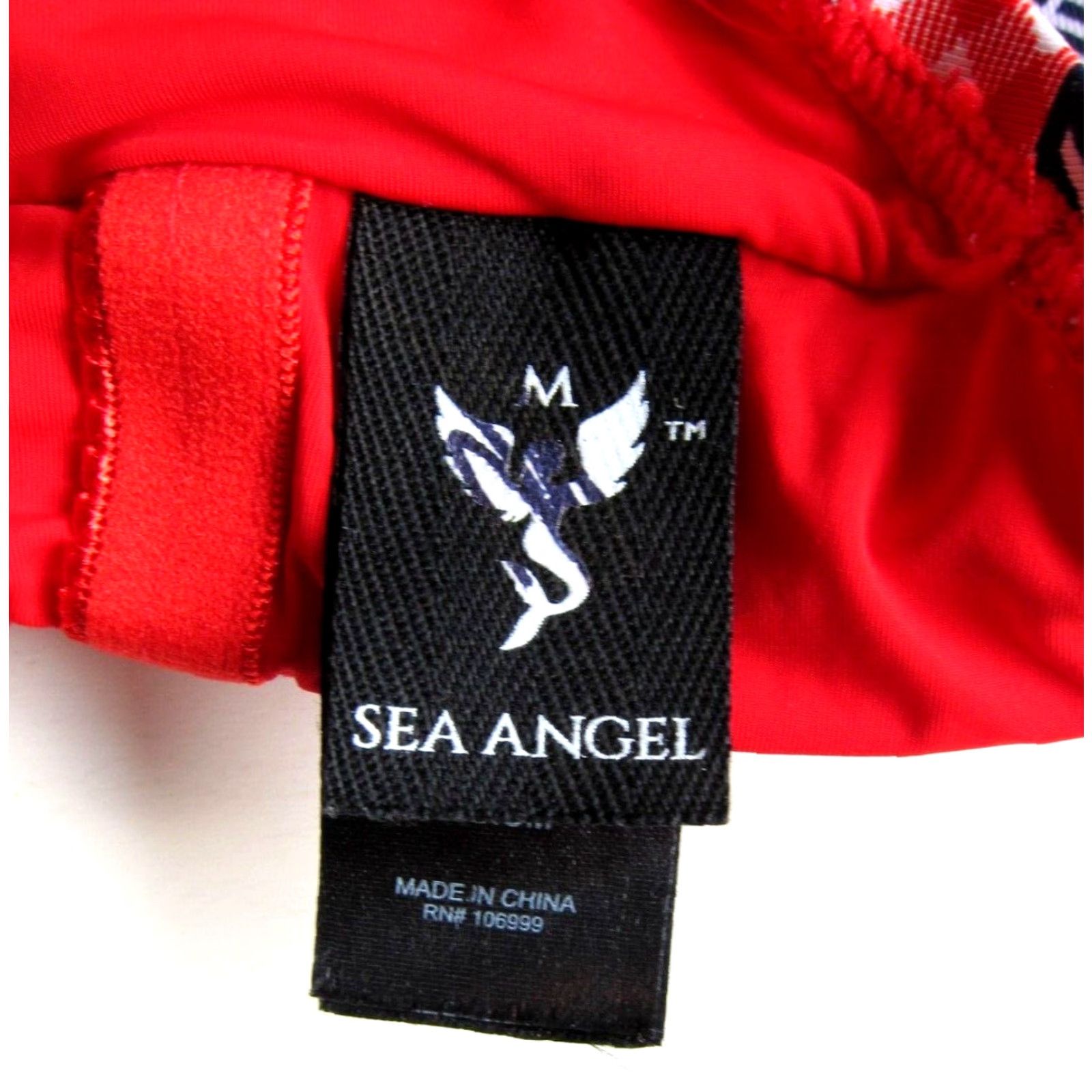 Vintage Sea Angel One Piece Swimsuit Women Medium Plaid Stripe USA Red White Blue Navy Nylon Lycra 88% Slimming Size ONE SIZE - 4 Thumbnail