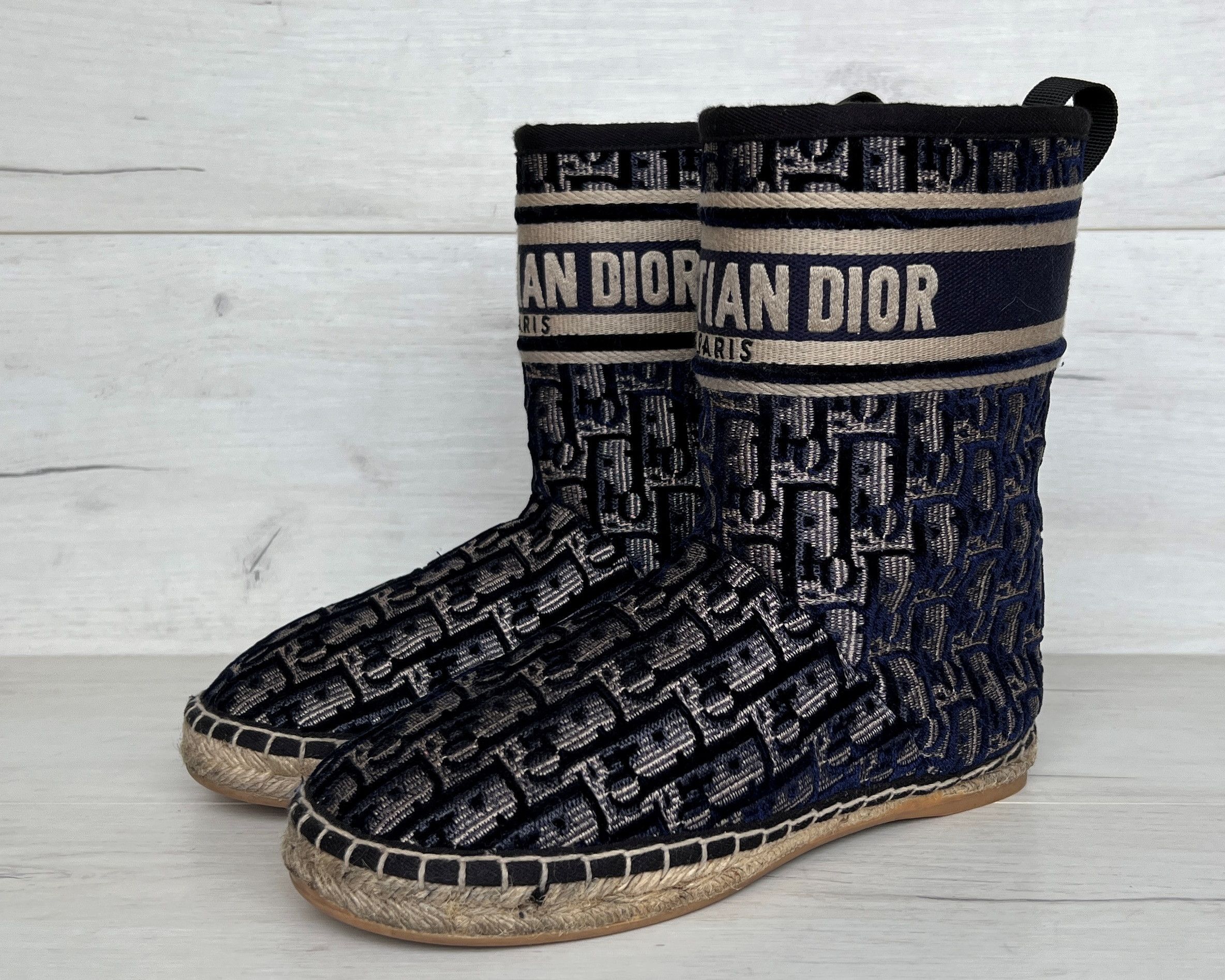 Dior CHRISTIAN DIOR Velvet Oblique Granville Espadrille Boots Size US 8 / IT 38 - 2 Thumbnail