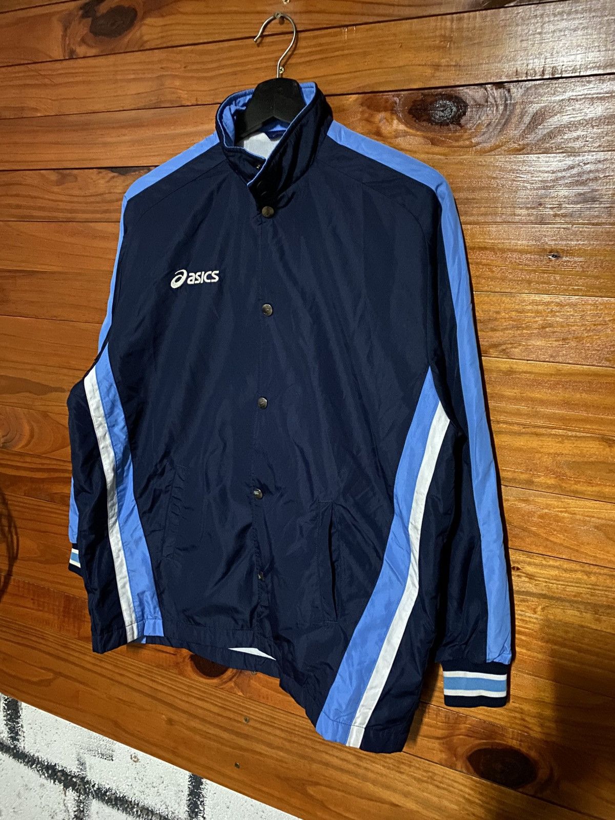 Asics Vintage 1990s Asics Navy & Sky Blue Track Jacket – Japanese Size US M / EU 48-50 / 2 - 3 Thumbnail