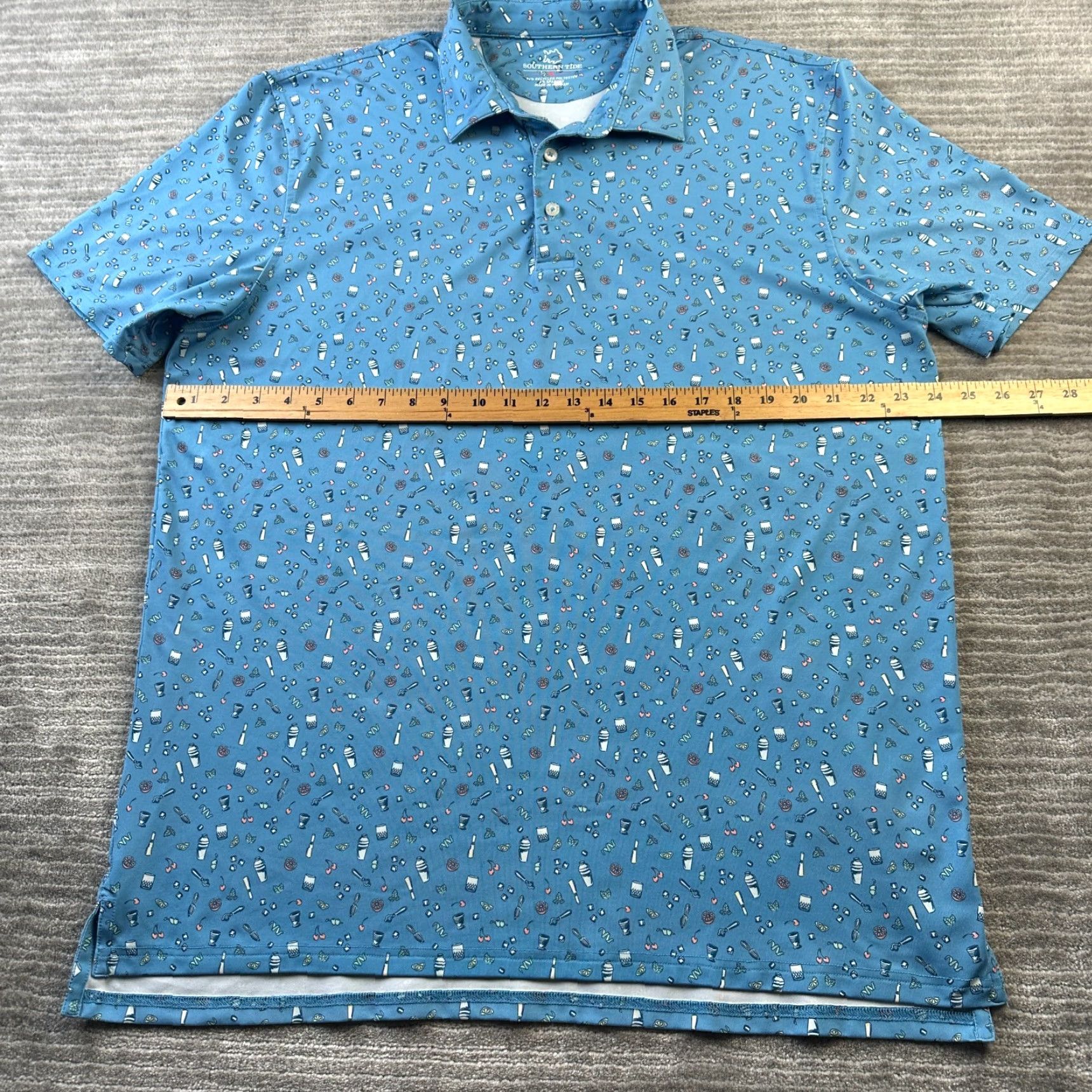 Southern Tide Southern Tide Polo Shirt Mens Extra Large All Over Print Golf Performance Size US XL / EU 56 / 4 - 7 Thumbnail