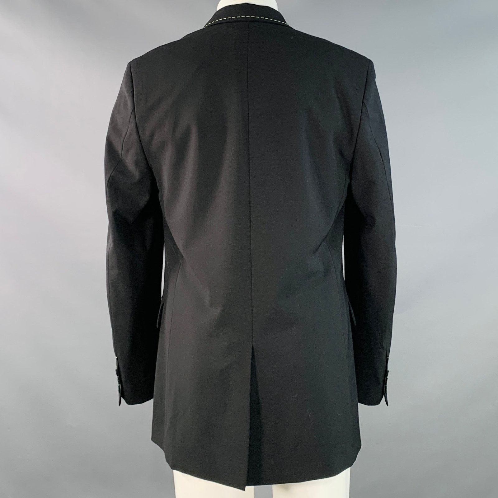 MSGM MSGM Size 34 Contrast Stitch Wool Notch Lapel Sport Coat Size 34R - 4 Thumbnail