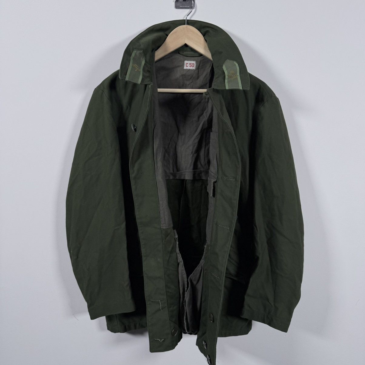 Vintage Vintage 70s Army Swedish C50 Millitary Cargo Coat Jacket Size US L / EU 52-54 / 3 - 2 Thumbnail