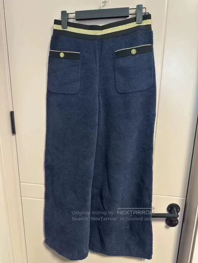 Chanel Chanel Blue Gold Button Towel Trousers. Size US 38 / EU 54 - 1 Thumbnail