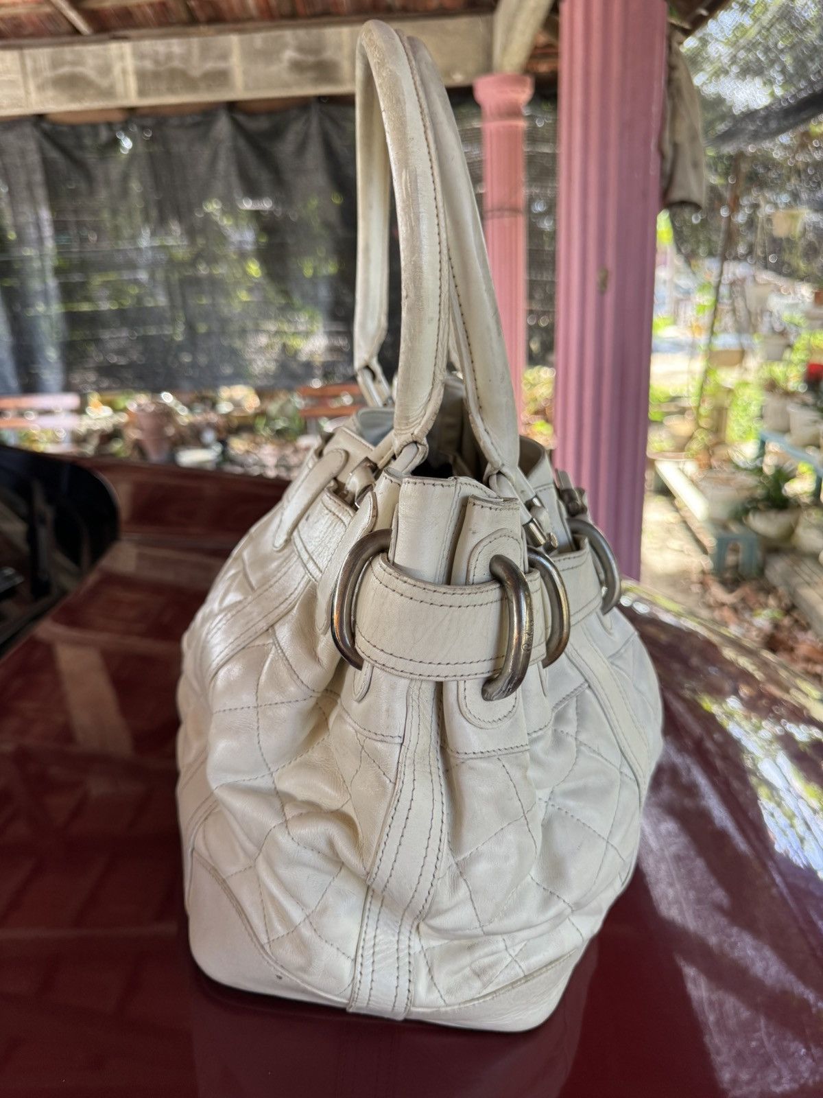 Burberry Burberry Belt White Quilted Leather Tote Bag Size ONE SIZE - 2 Thumbnail