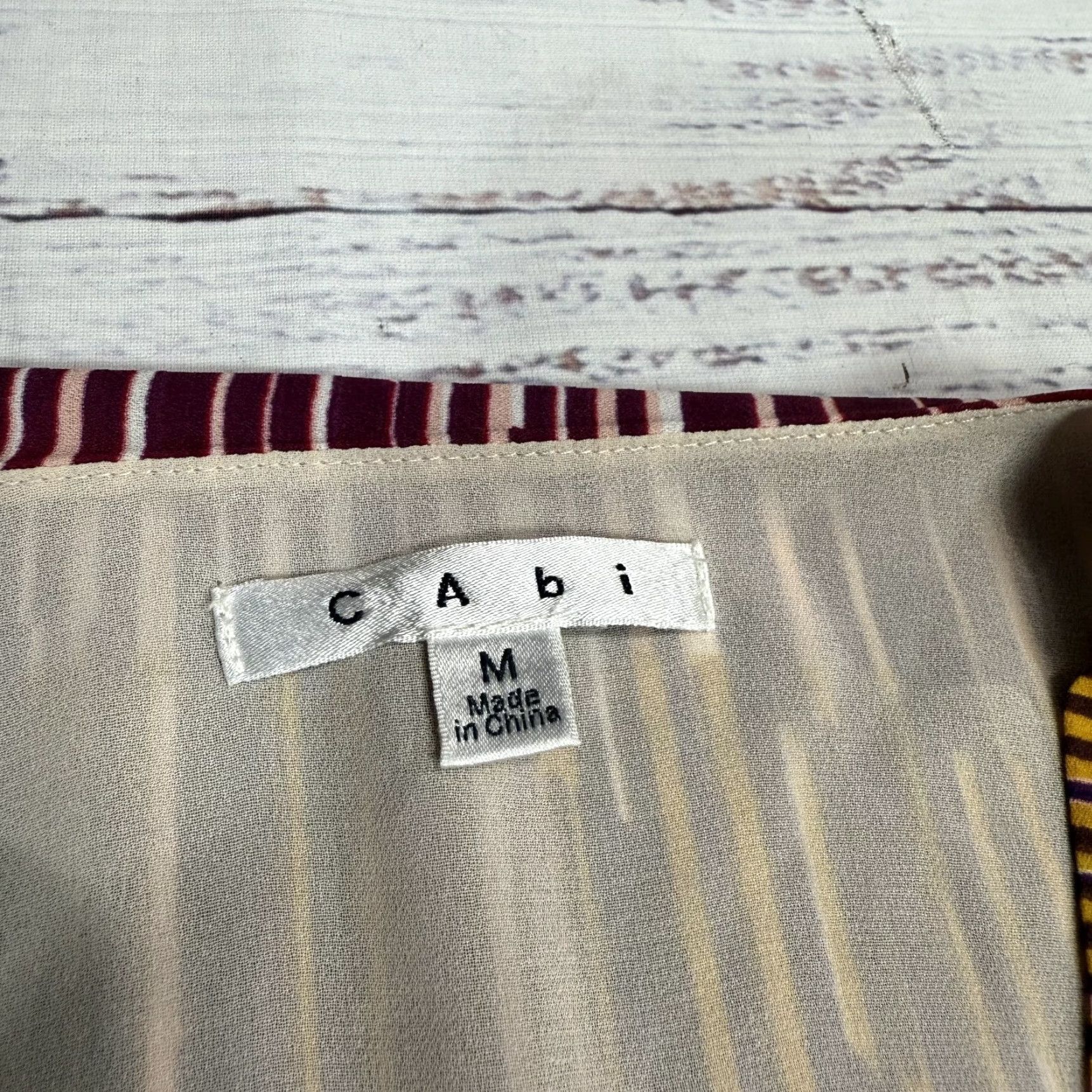 Vintage CAbi Cover Up Robe Open Front Pink Yellow Stripe Lightweight Sz M Womens Kimono Style Open Size ONE SIZE - 7 Thumbnail