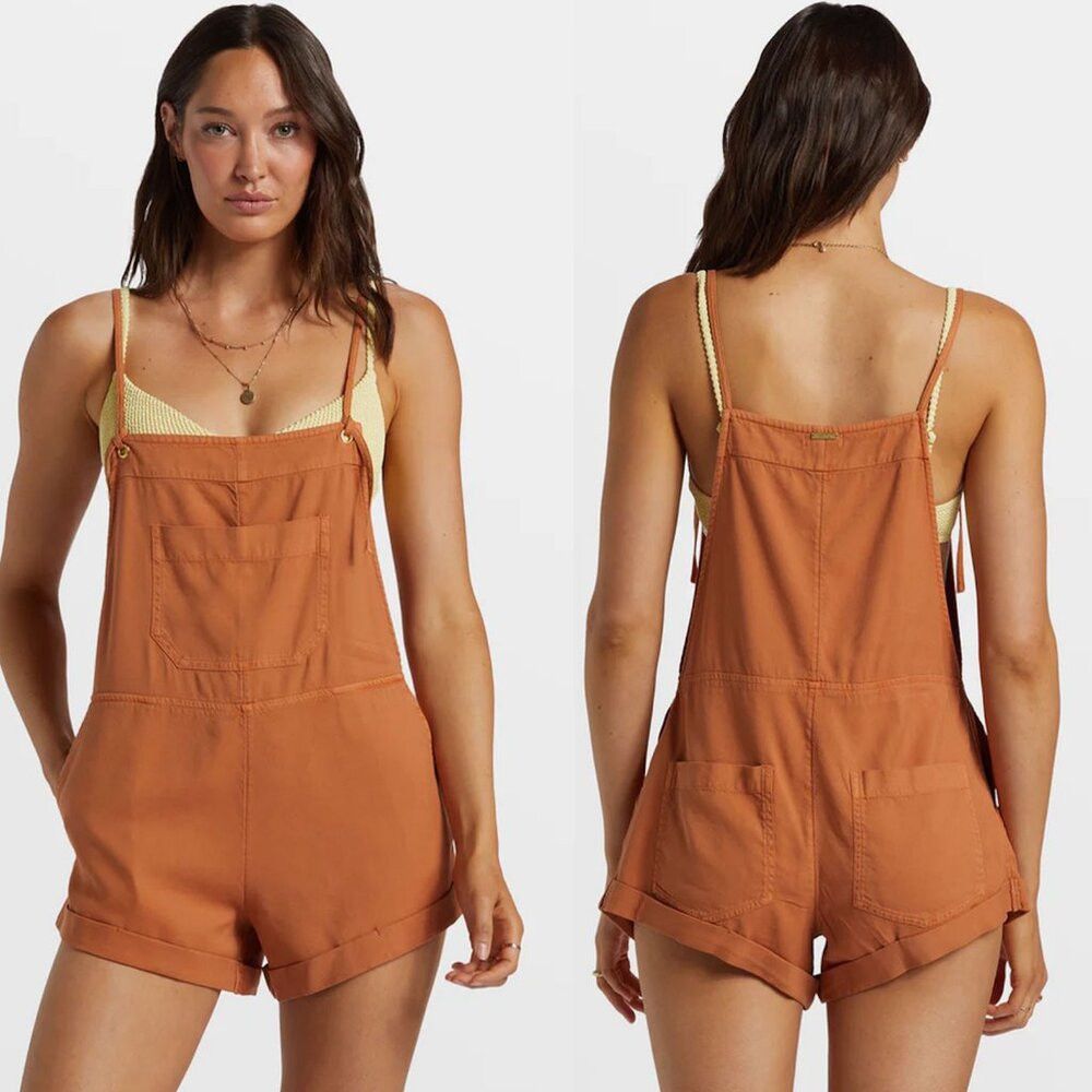 Billabong NWT New BILLABONG Wild Pursuit Toffee Cotton Romper Size S Size 28" / US 6 / IT 42 - 1 Thumbnail