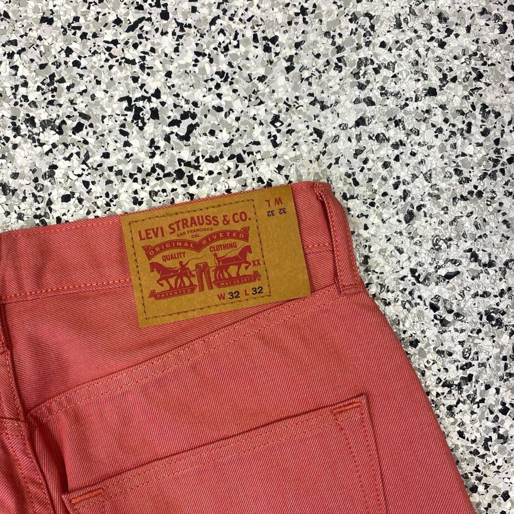 Levi's Levi's Jeans 501 Denim Orange 32x32 Regular Men Distressed Embroidered Patches Pockets 5-Pocket Retro Vintage? Wait. Size US 32 / EU 48 - 5 Thumbnail