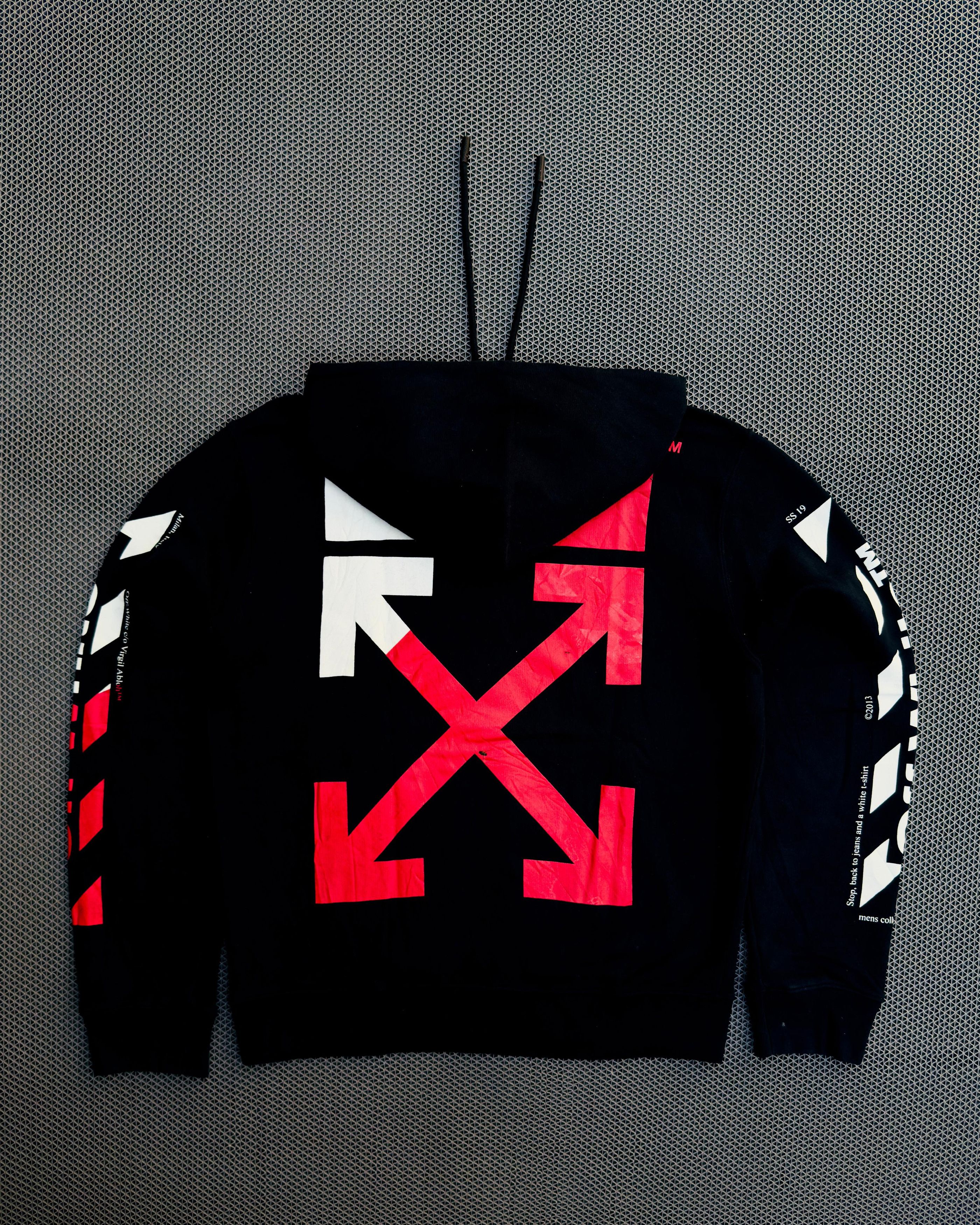 Off-White OFF-WHITE DIAGONAL SPLIT LOGO HOODIE SS19 Size US L / EU 52-54 / 3 - 6 Thumbnail