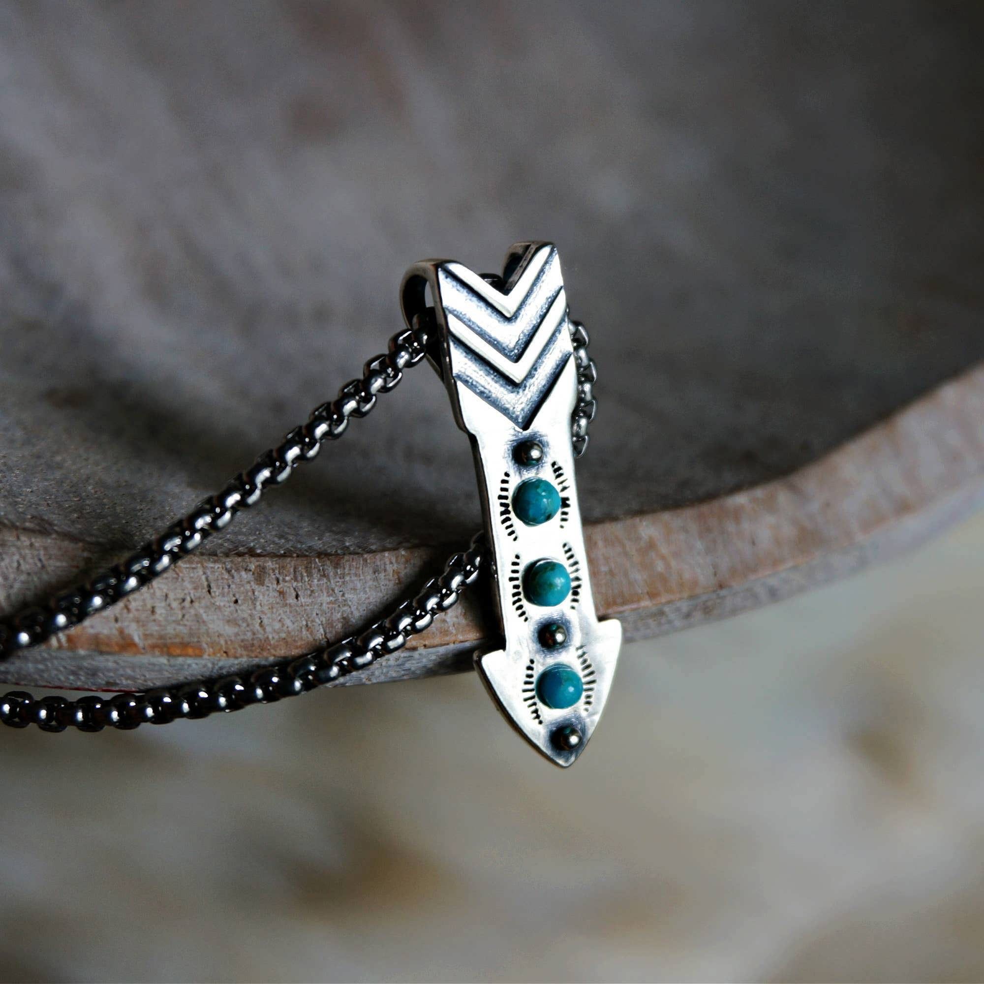 Other Native American Arrowhead Turquoise Pendant Necklace in Ster Size ONE SIZE - 3 Thumbnail