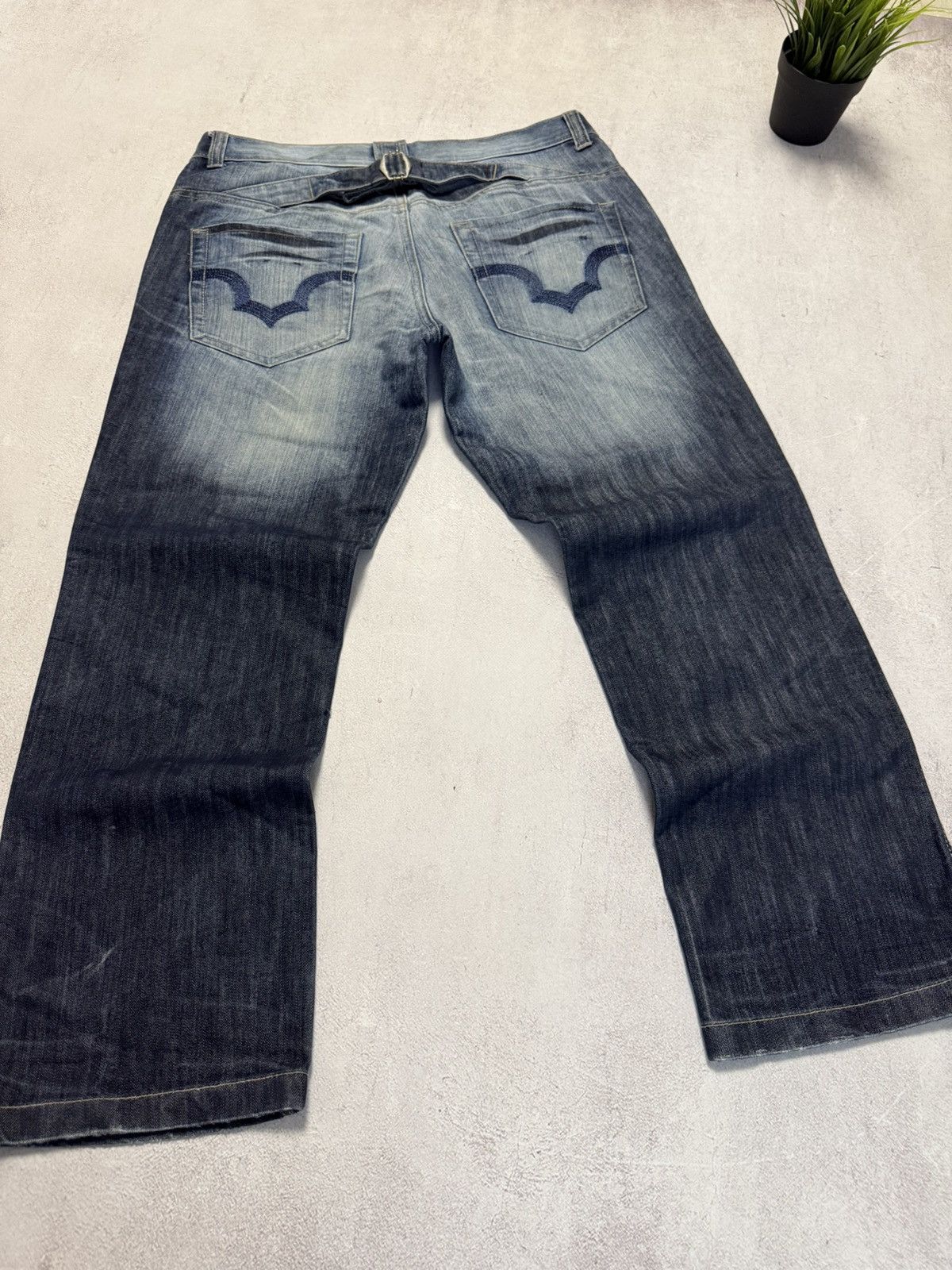 Japanese Brand SICK🚨 Japanese Straight Baggy Wash Denim Pants Y2K Rap 90s Size US 36 / EU 52 - 2 Thumbnail