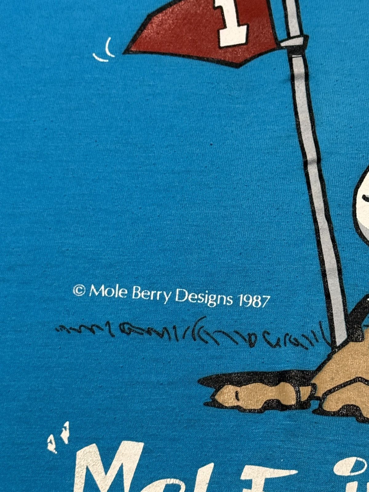 Vintage Vintage 80s Mole In One Funny Golf Mole 50/50 M/L T Shirt Size US L / EU 52-54 / 3 - 3 Thumbnail