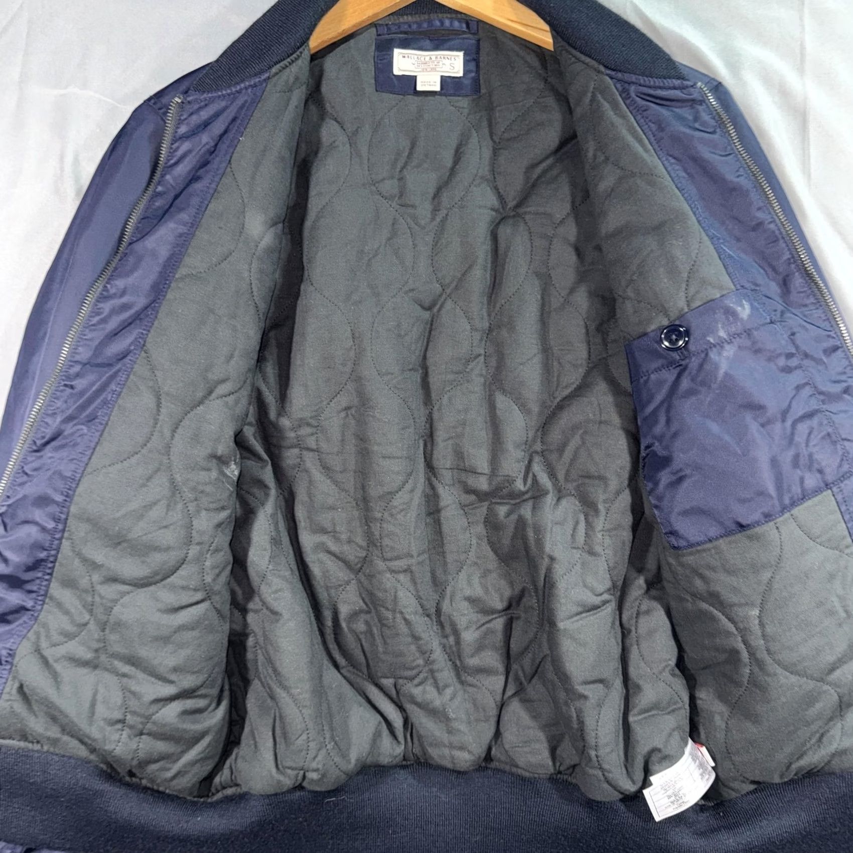 Wallace & Barnes Wallace & Barnes Jacket Mens Small Blue Nylon Bomber Insulated PrimaLoft Size US S / EU 44-46 / 1 - 5 Thumbnail