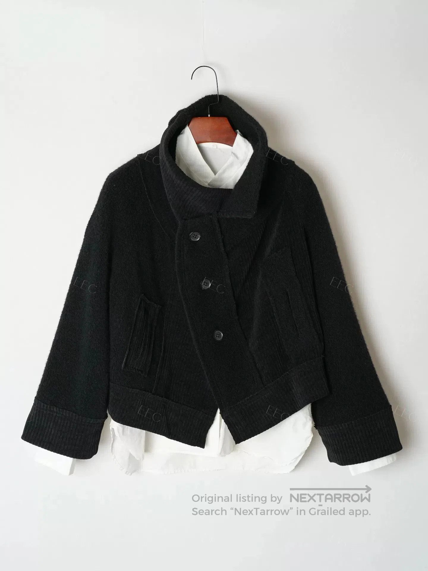 Y's Yohji Yamamoto Black Mixed Material Jacket. Size M / US 6-8 / IT 42-44 - 1 Thumbnail