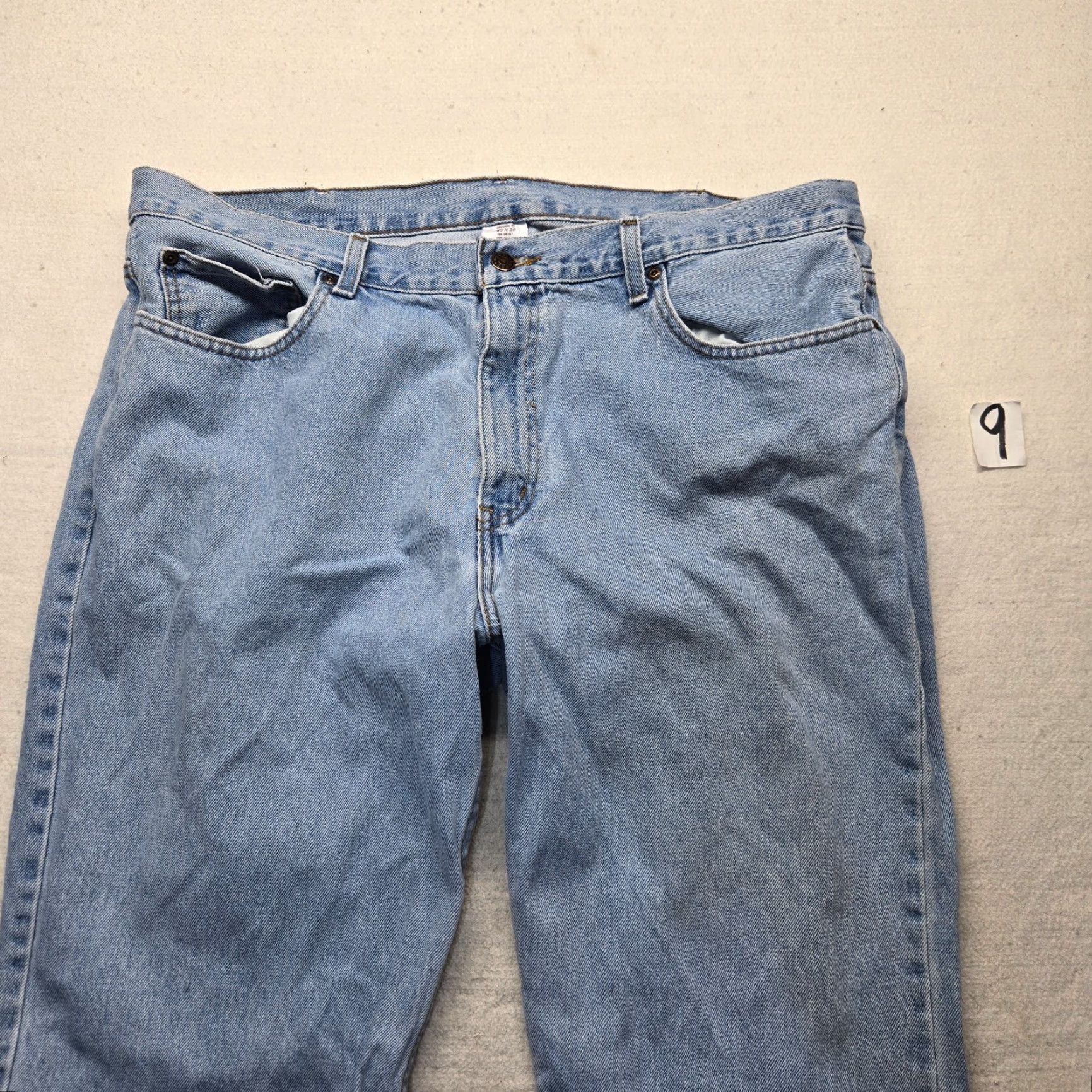 Faded Glory Faded Glory Jeans Denim Pants Straight Men 40x30 Blue Regular Pants, Men's Jeans, 40 Waist 30 Inseam, Blue Denim, Straight Fit Size US 40 / EU 56 - 2 Thumbnail