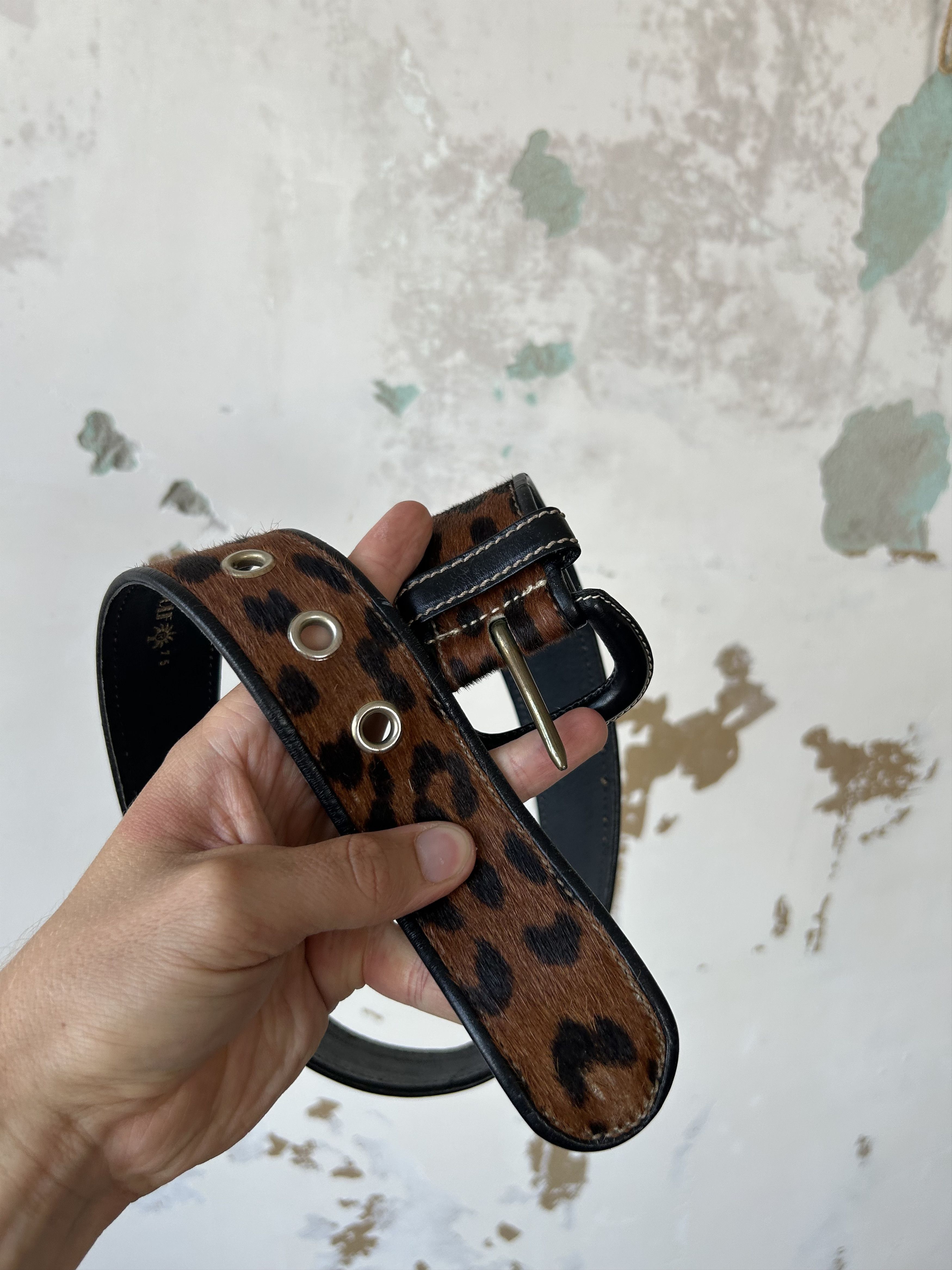 Vintage Vintage leather belt leopard Size ONE SIZE - 5 Thumbnail