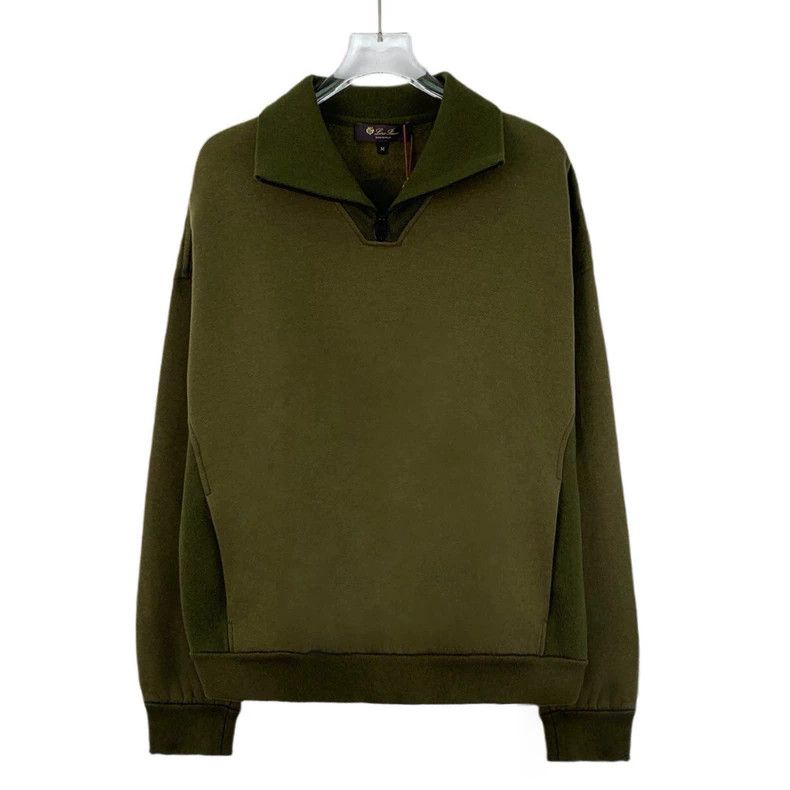 Loro Piana LORO PIANA Military green cotton collar long sleeve hoodie Size M / US 6-8 / IT 42-44 - 1 Thumbnail