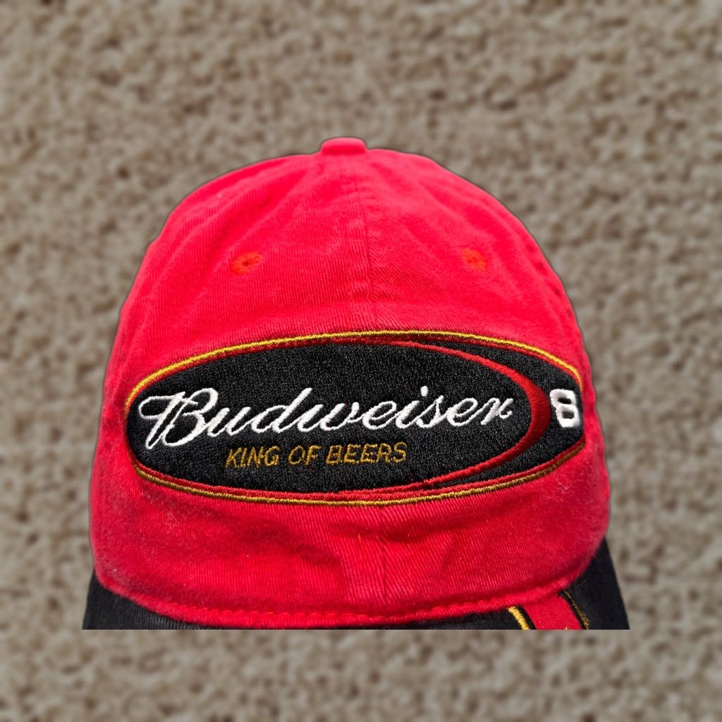 Chase Authentics VINTAGE Budweiser #8 King Of Beers Hat Cap Fitted Adult OS Red Cotton Dale Earnhardt Hat Cap Men Baseball Cap Red OS Adjustable" Size ONE SIZE - 1 Thumbnail