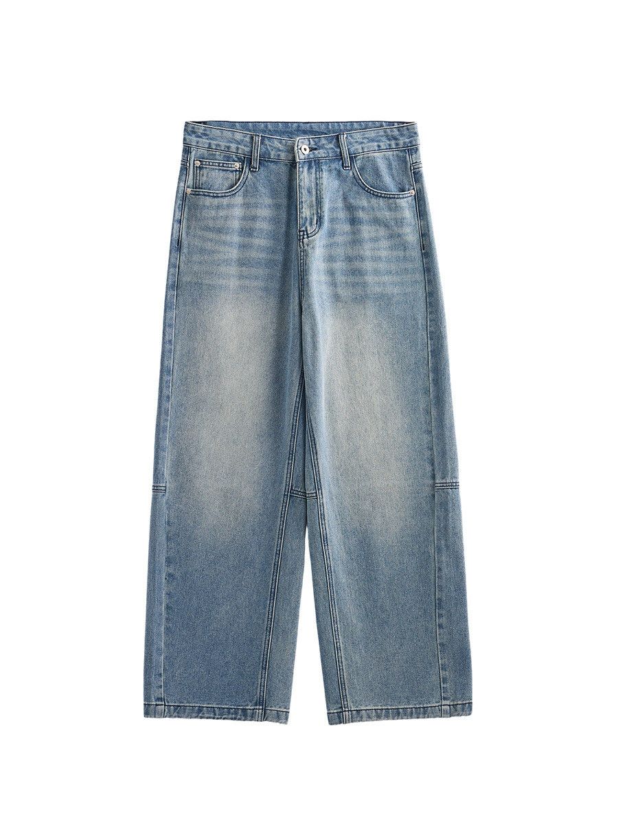 Jean Men's Street Loose Straight-Leg Trendy Paneled Jeans Size US 32 / EU 48 - 4 Thumbnail