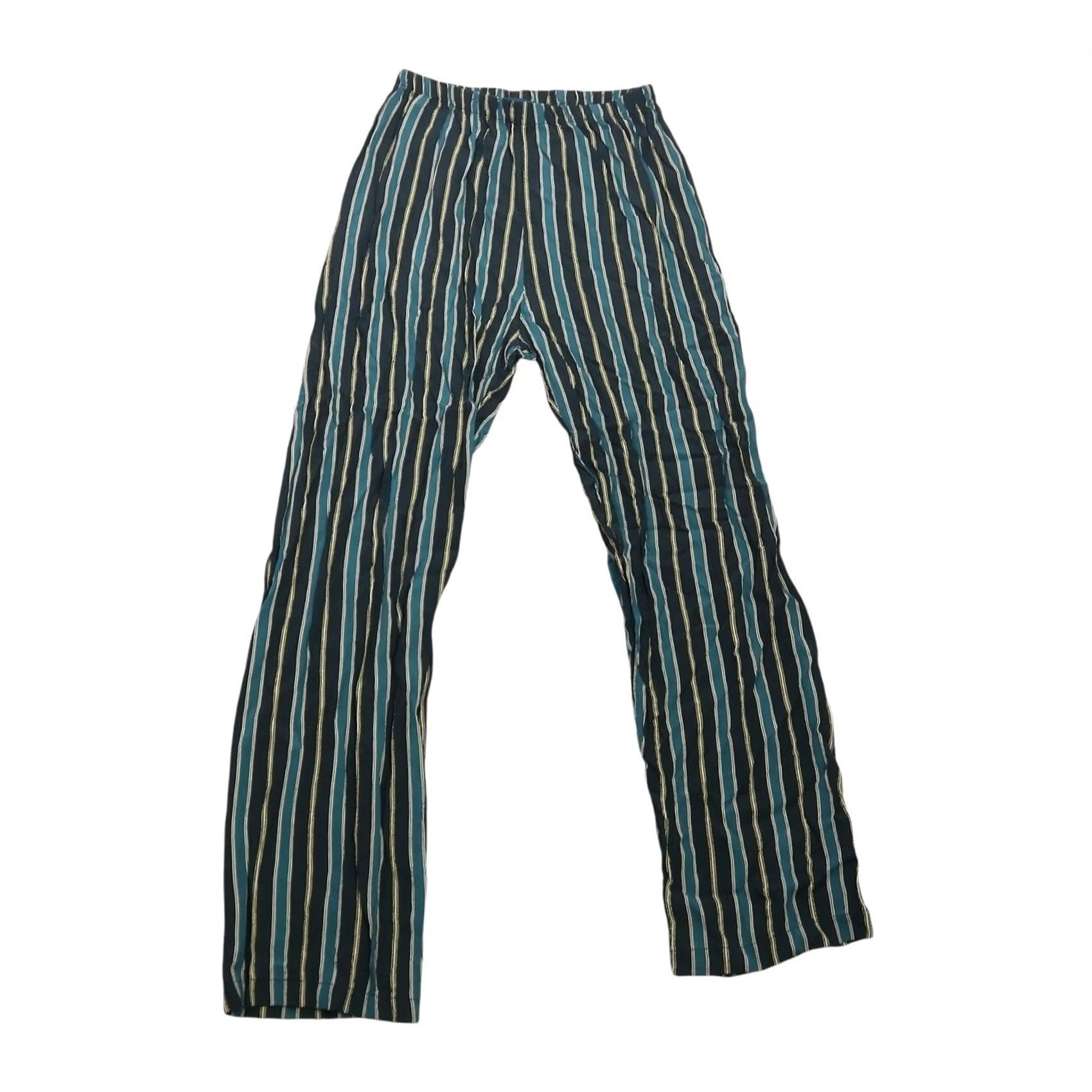 Brandy Melville VINTAGE Brandy Melville Pants Women S Black Striped Pull-on Ankle Skinny Viscose Bohemian Modern Casual Size 28" / US 6 / IT 42 - 2 Thumbnail