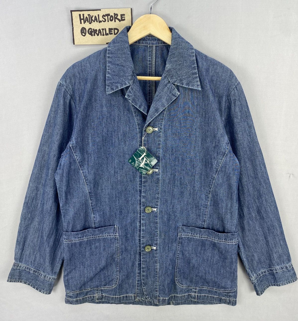 Japanese Brand Vintage IY Basics Chore Denim Jacket By Issey Miyaki Size US L / EU 52-54 / 3 - 1 Thumbnail