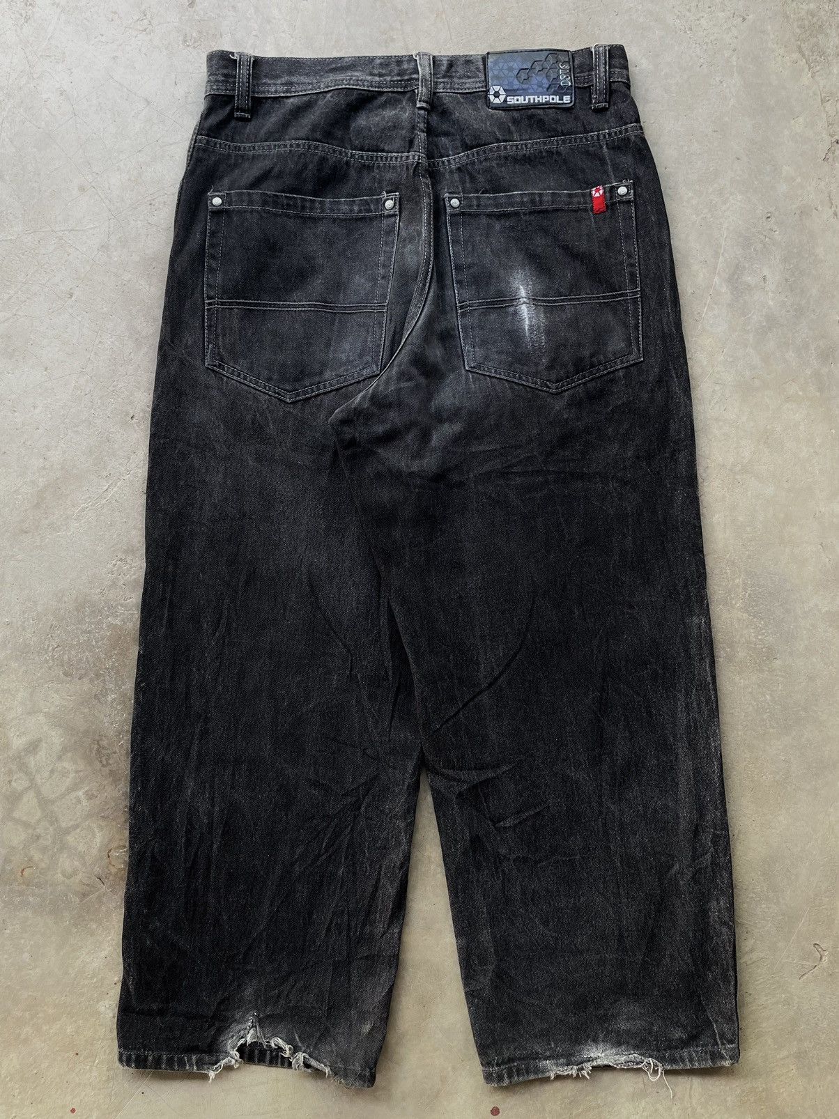 Southpole VINTAGE Y2K BAGGY SOUTHPOLE DISTRESSED HIPHOP SKATE JEANS Size US 35 - 11 Thumbnail