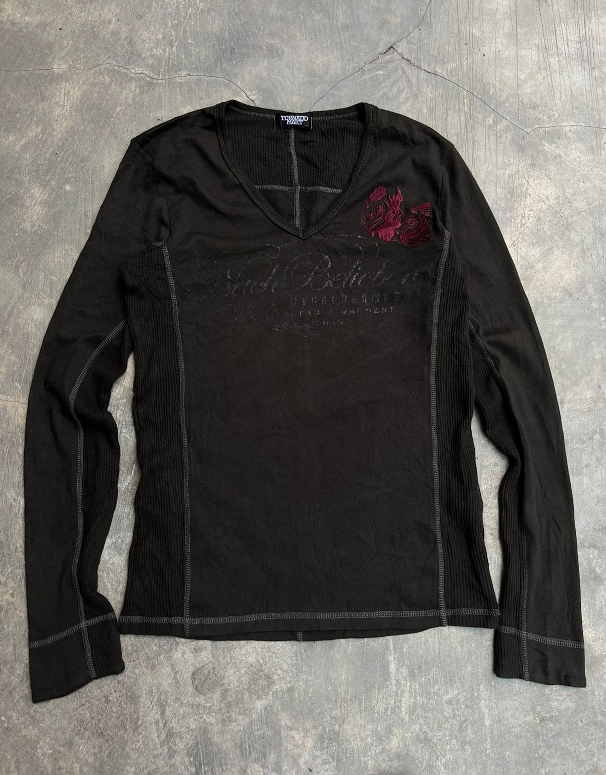 image of If Six Was Nine x Le Grande Bleu L G B Tornado Mart V Neck Long Sleeve Tshirt in Olive Green, Women