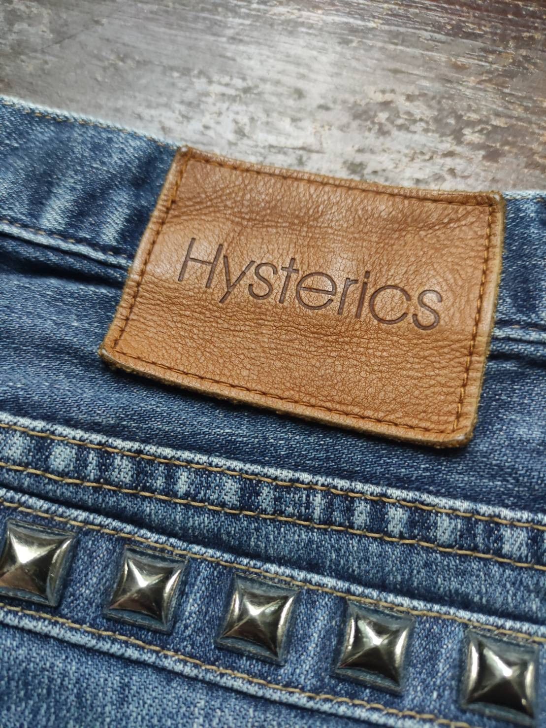 Hysteric Glamour Vtg Hysteric Glamour Pyramid Stud Y2K Faded Jeans Size 29" - 8 Thumbnail