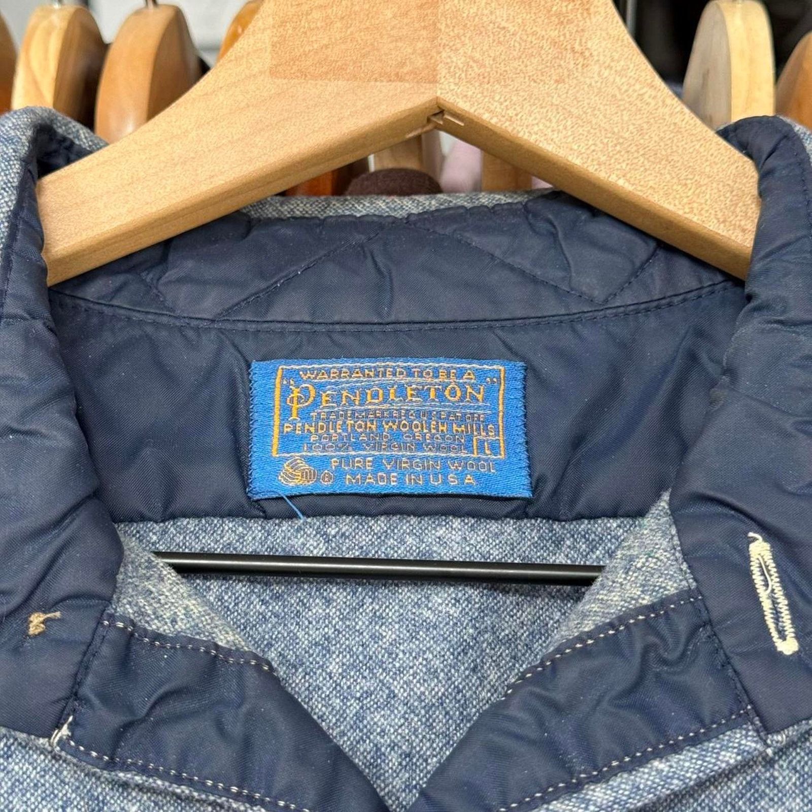 Pendleton Vintage Pendleton Late 60s Flannel Elbow Patches Blue Size US L / EU 52-54 / 3 - 6 Thumbnail