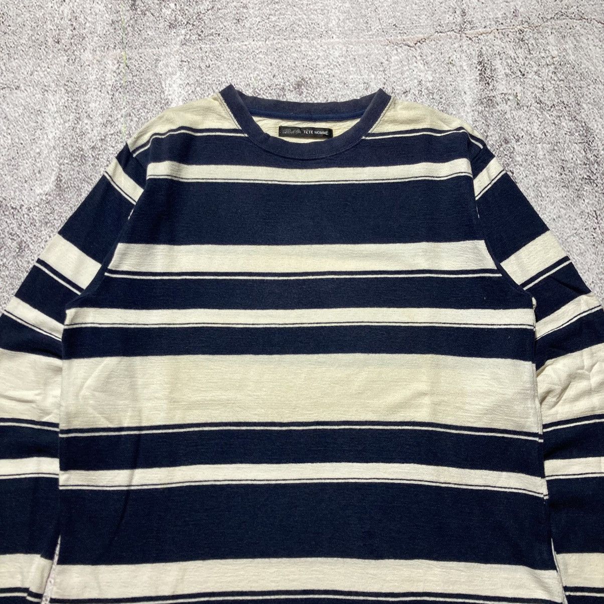 Tete Homme Vintage Tete Homme by Issey Miyake Stripe Longsleve Designer Size US L / EU 52-54 / 3 - 2 Thumbnail
