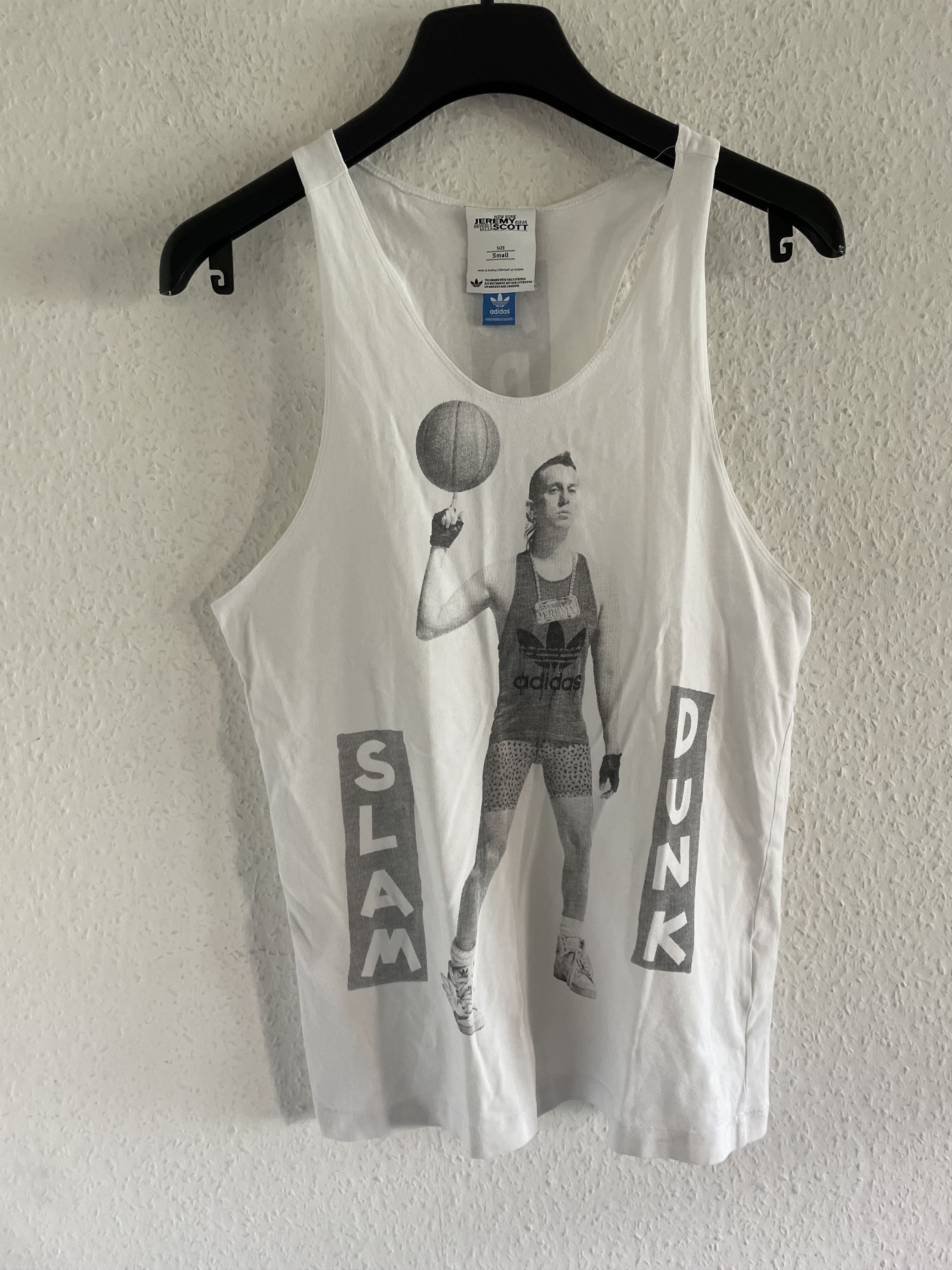 Adidas × Jeremy Scott Slam Dunk Graphic Tank Top White Size US S / EU 44-46 / 1 - 2 Thumbnail