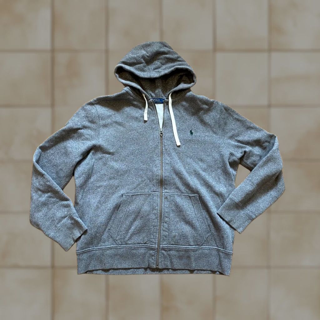 Polo Ralph Lauren VINTAGE Polo Ralph Lauren Hoodie Jacket Sweatshirt Gray Zip Up Mens XXL Jacket Size US XXL / EU 58 / 5 - 1 Thumbnail