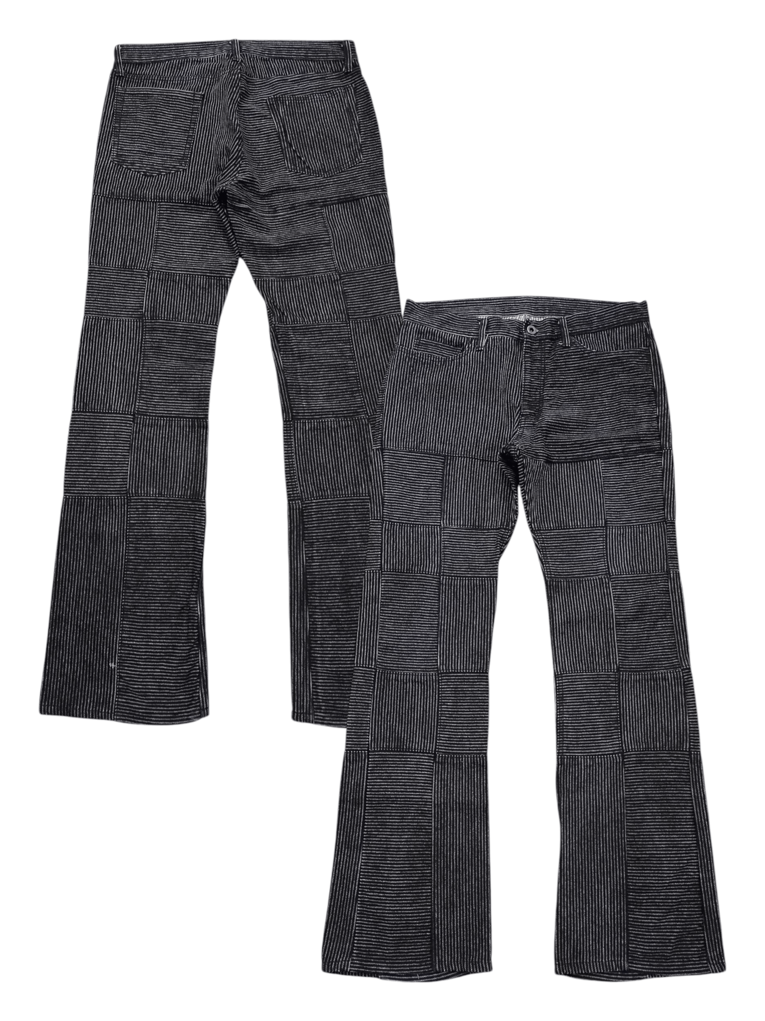 14th Addiction × If Six Was Nine Flare Jeans The Difference Rupert Patchwork Denim Pants Size US 33 - 1 Thumbnail