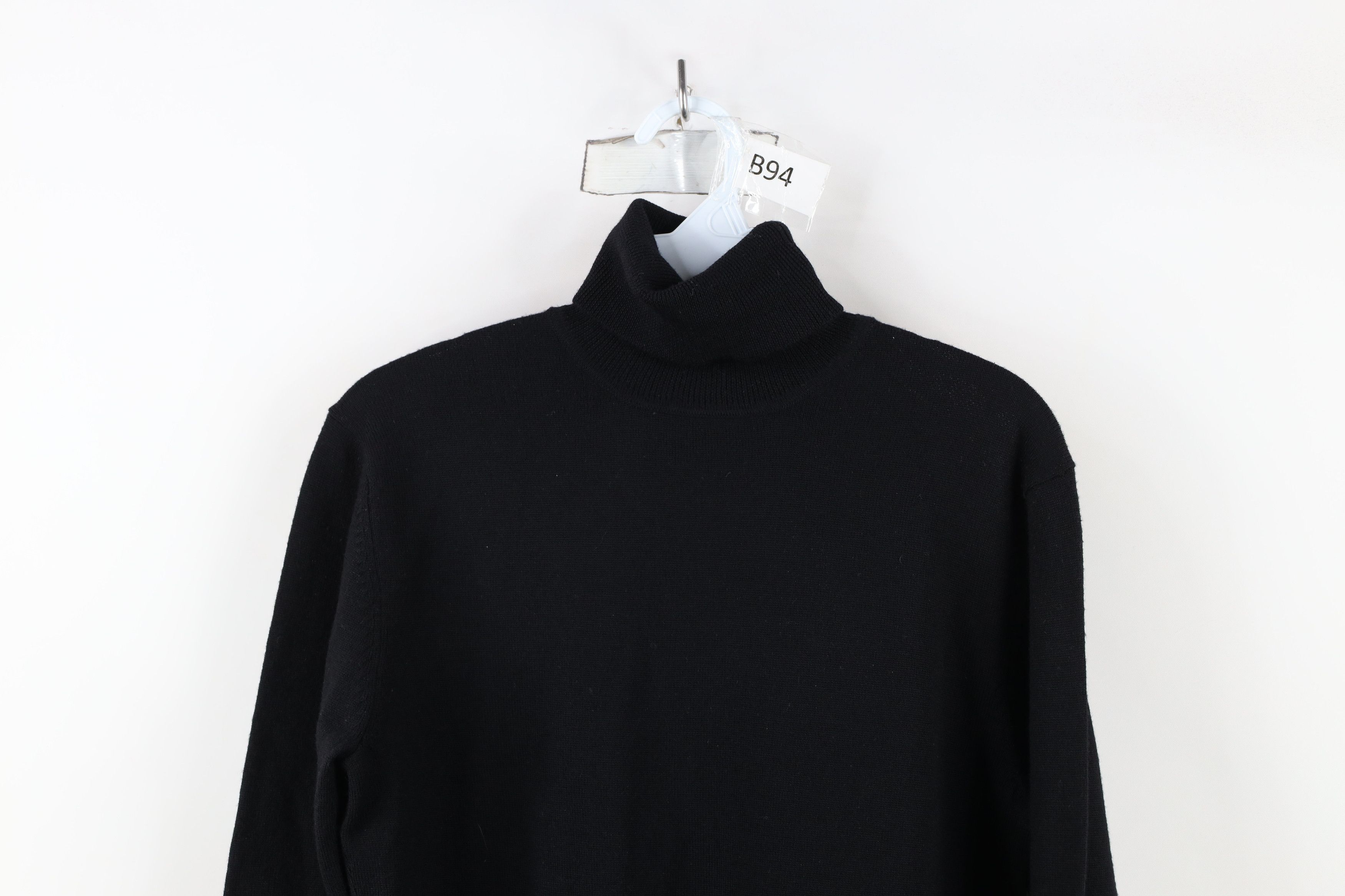 Vintage Vintage 90s Streetwear Wool Knit Turtleneck Sweater Black Size S / US 4 / IT 40 - 2 Thumbnail