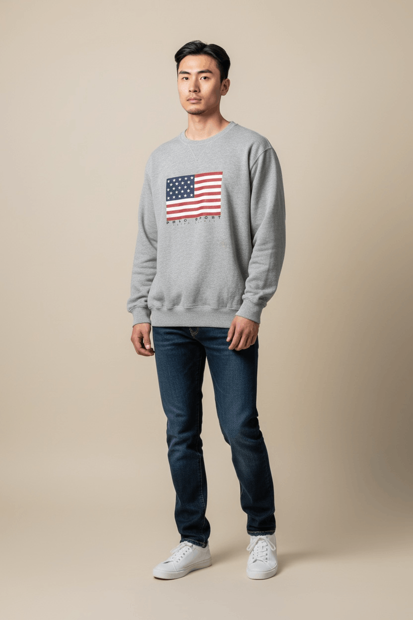 Polo Ralph Lauren Vintage Polo Sport Ralph Lauren USA Flag Sweatshirt Grey XL Size US XL / EU 56 / 4 - 1 Thumbnail