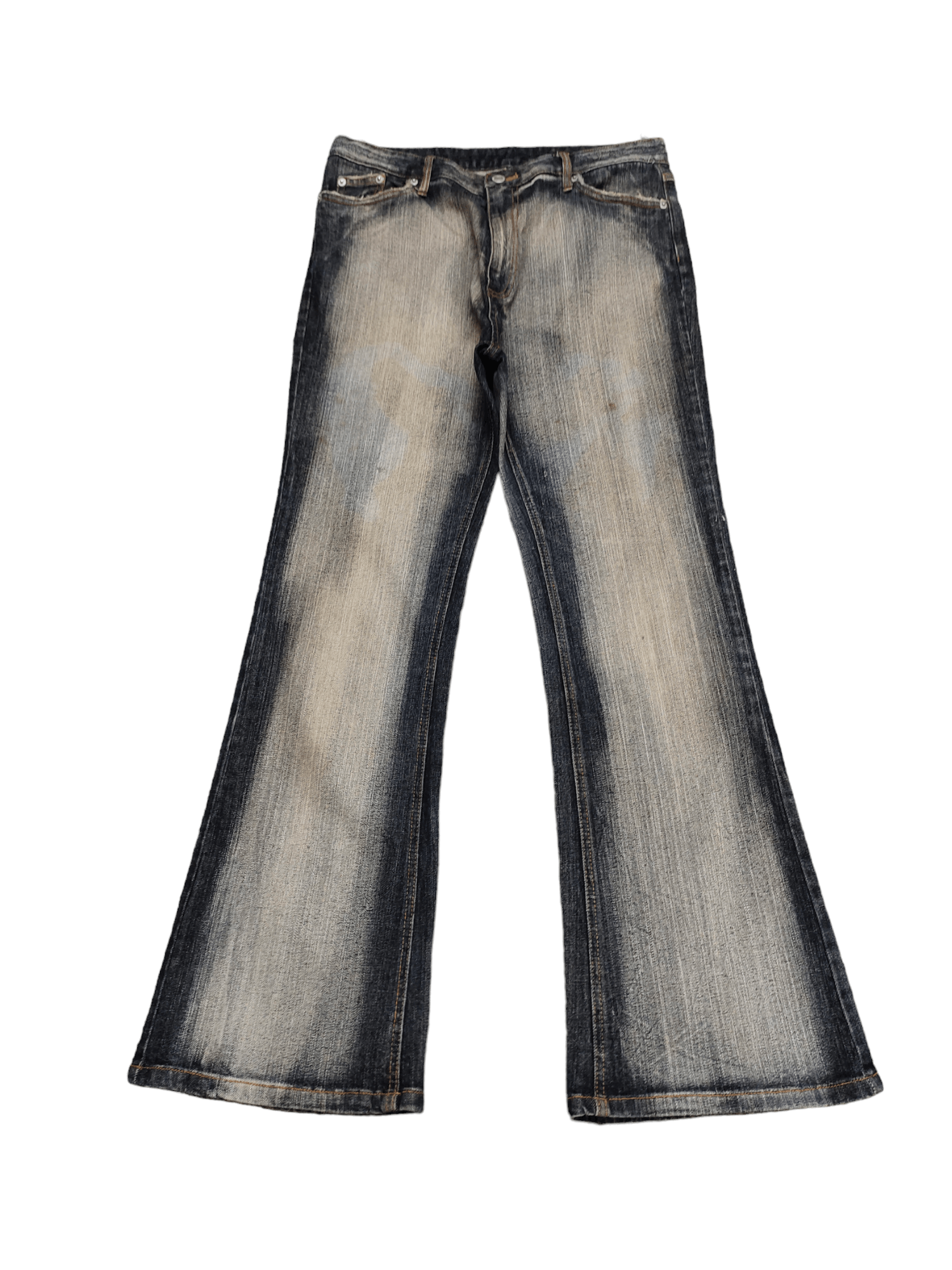 If Six Was Nine × Le Grande Bleu (L.G.B.) × Tornado Mart Flare Jeans Jouer Aur Faded Wash Denim Bootcut Y2k Size US 32 / EU 48 - 3 Thumbnail