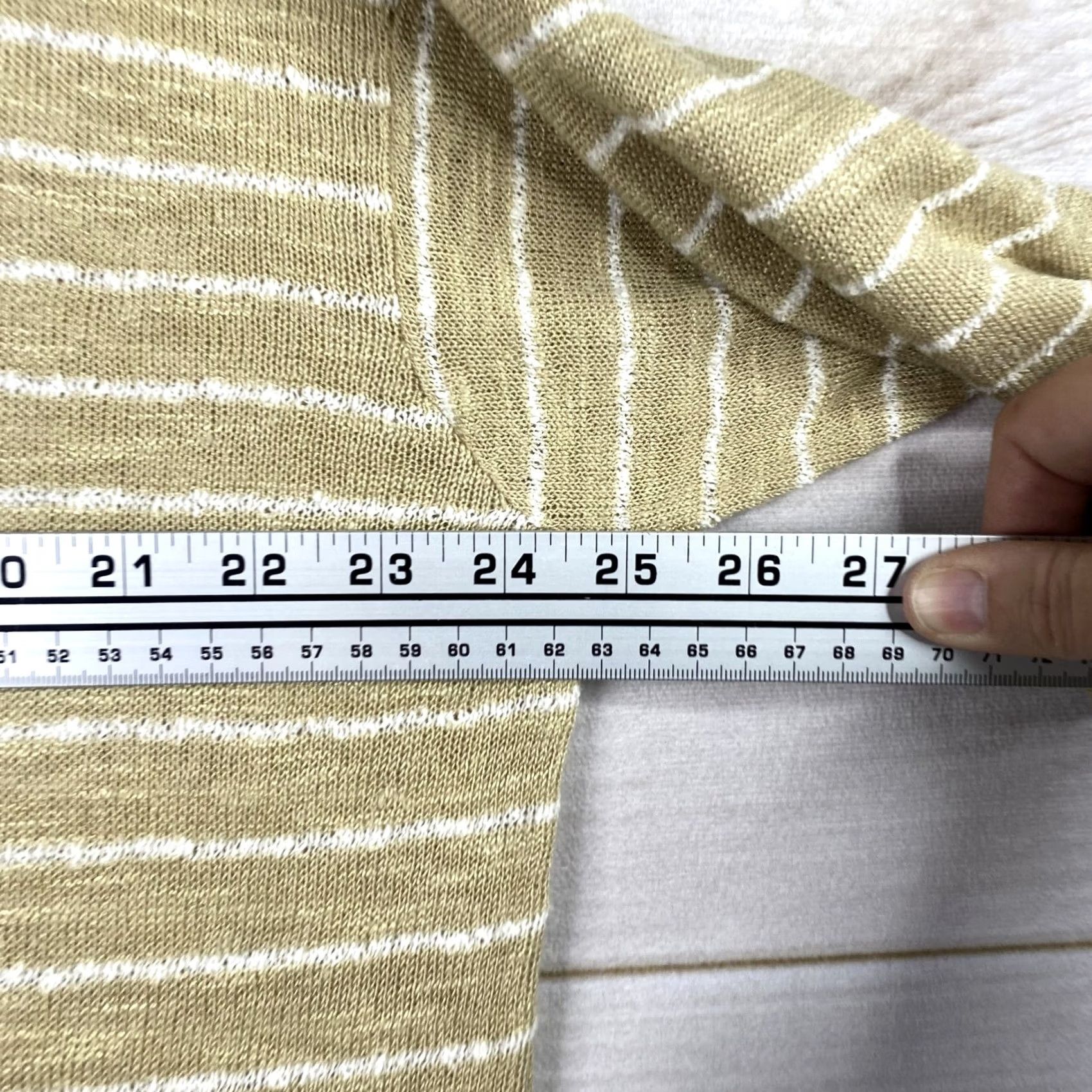 J. Jill J. Jill Blouse Womens 2X Tan White Linen Blend Knit V Neck Button Detail Short Sleeve Floral Striped Bohemian Beach Classic Mens? Size XXL / US 16-18 / IT 52-54 - 7 Thumbnail