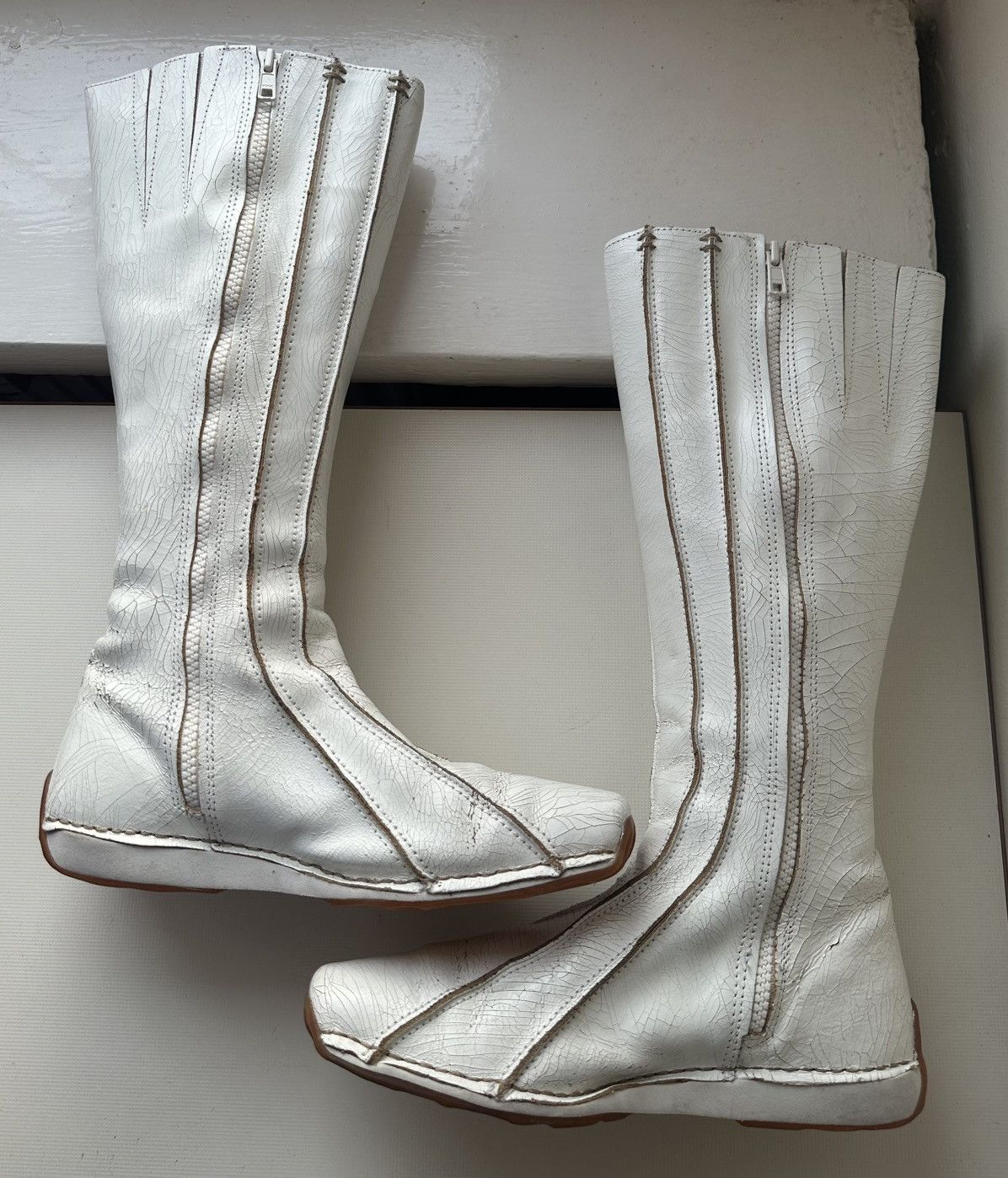 Diesel Diesel Soleil 00s cracked leather white vintage boots Size US 9 / IT 39 - 5 Thumbnail