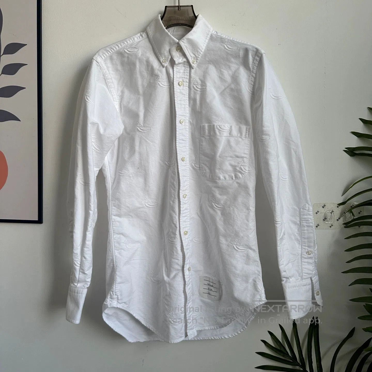 Thom Browne Thom Browne White Embroidered Shirt Jacket. Size US M / EU 48-50 / 2 - 1 Thumbnail